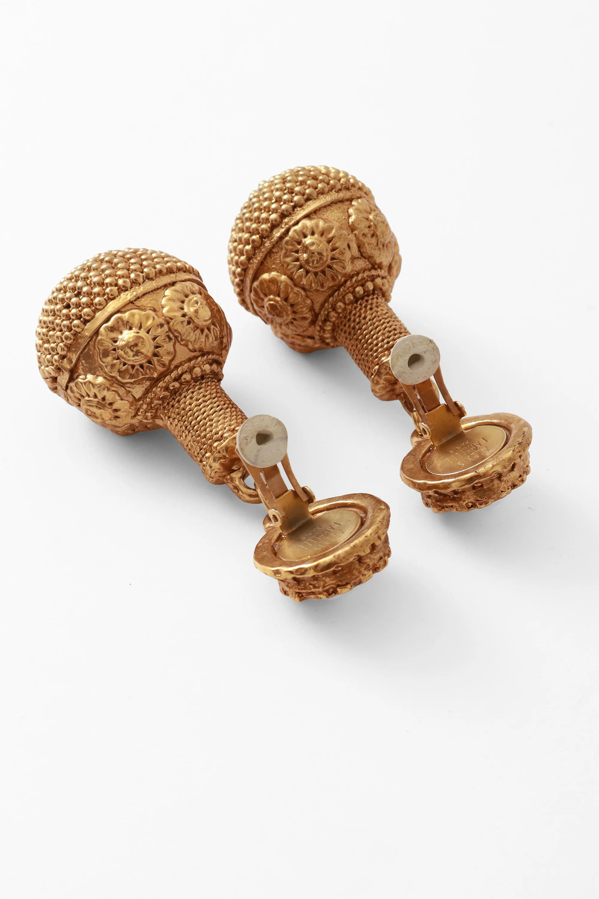 Pearl Floral Wrapped Ball Drop Earrings - Image 5