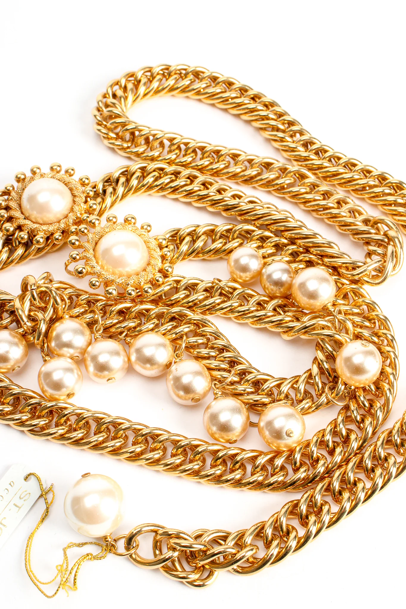 Draped Pearl Fringe Chain Belt - Image 4