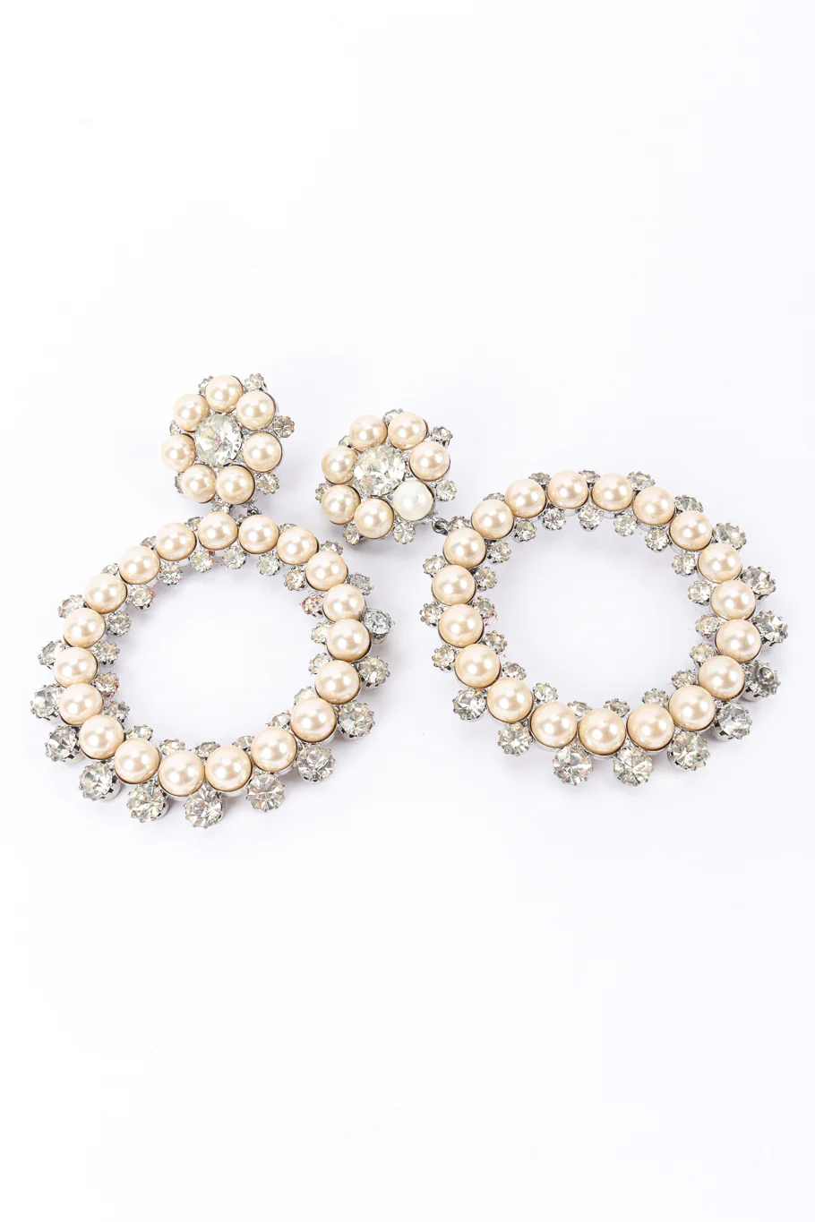 Pearl Hoop Drop Earrings - Image 3