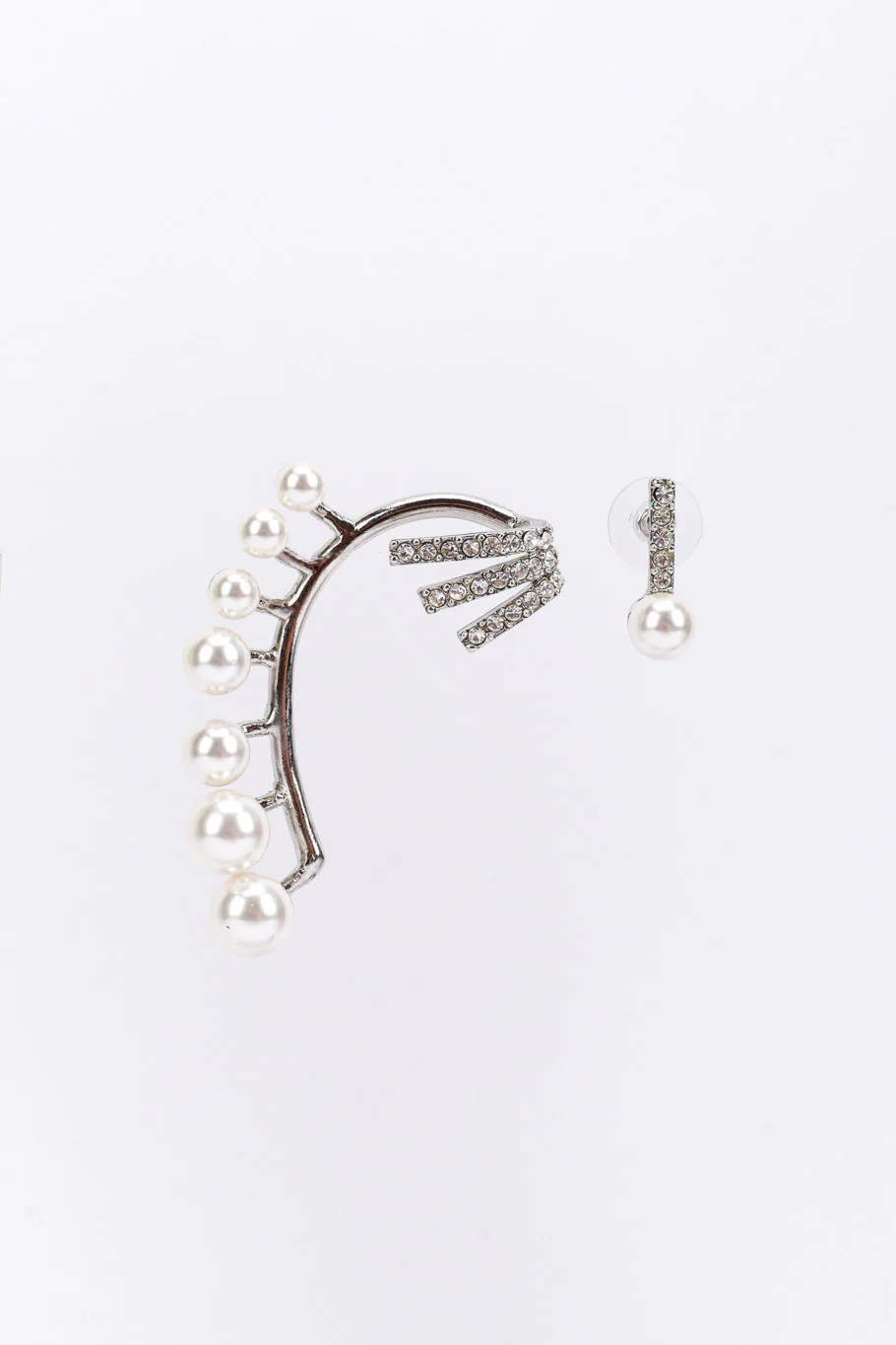 Pearl Rhinestone Ear Cuff & Earring Set
