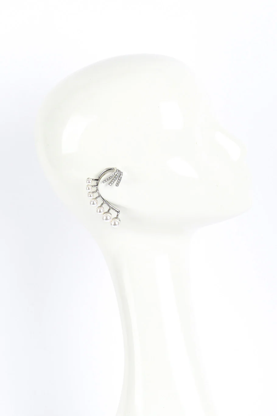 Pearl Rhinestone Ear Cuff & Earring Set - Image 3