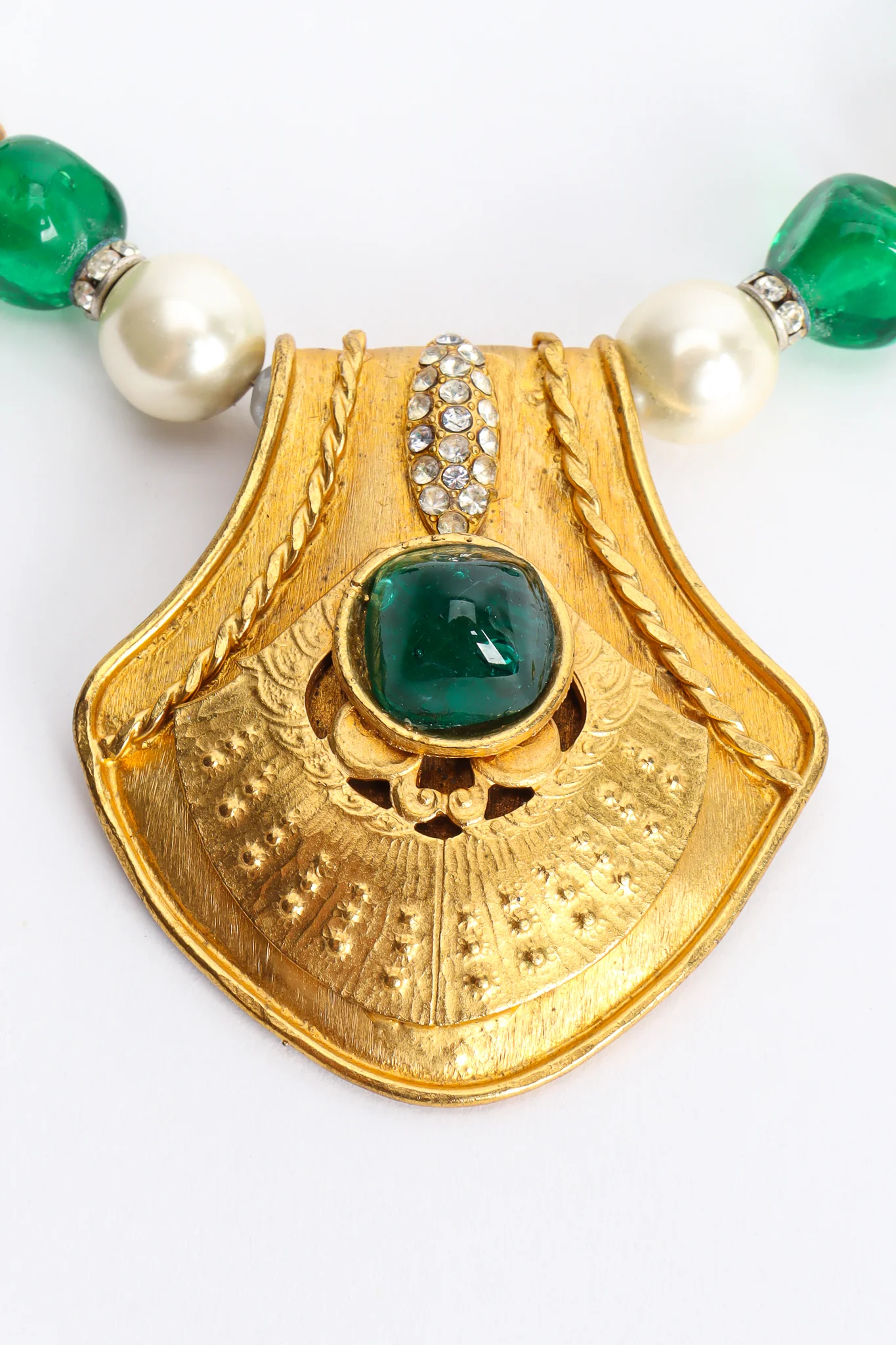 Pearl Shield Pendant Necklace - Image 4