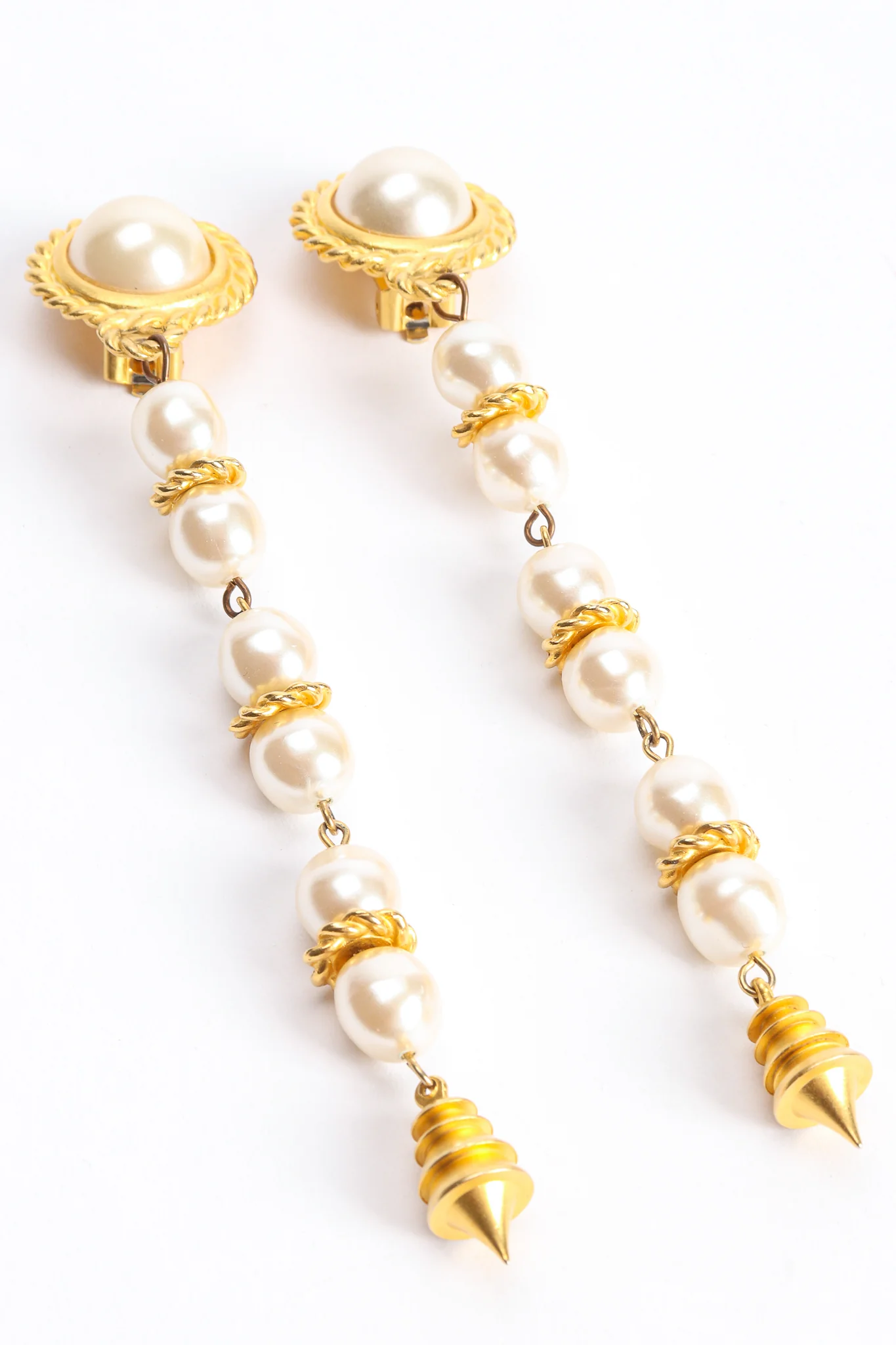 Pearl Spike Drop Earrings - Image 2