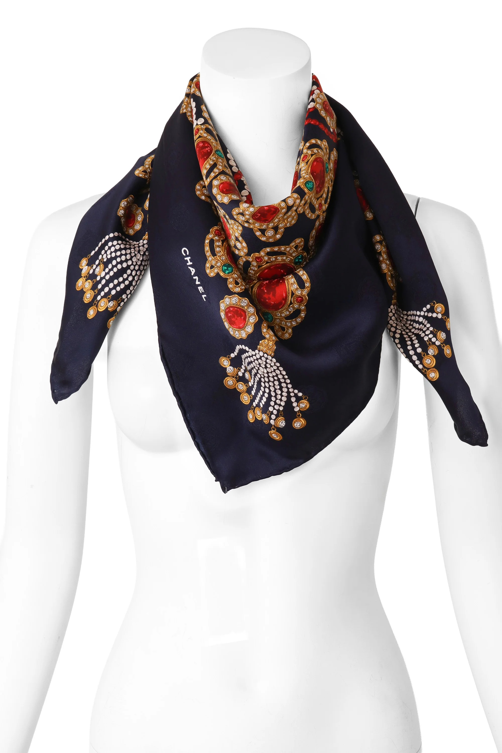 Pearl Tassel Silk Scarf - Image 2