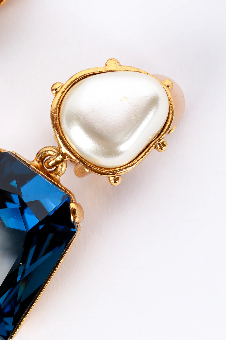 Pearl Top Crystal Drop Earrings - Image 6