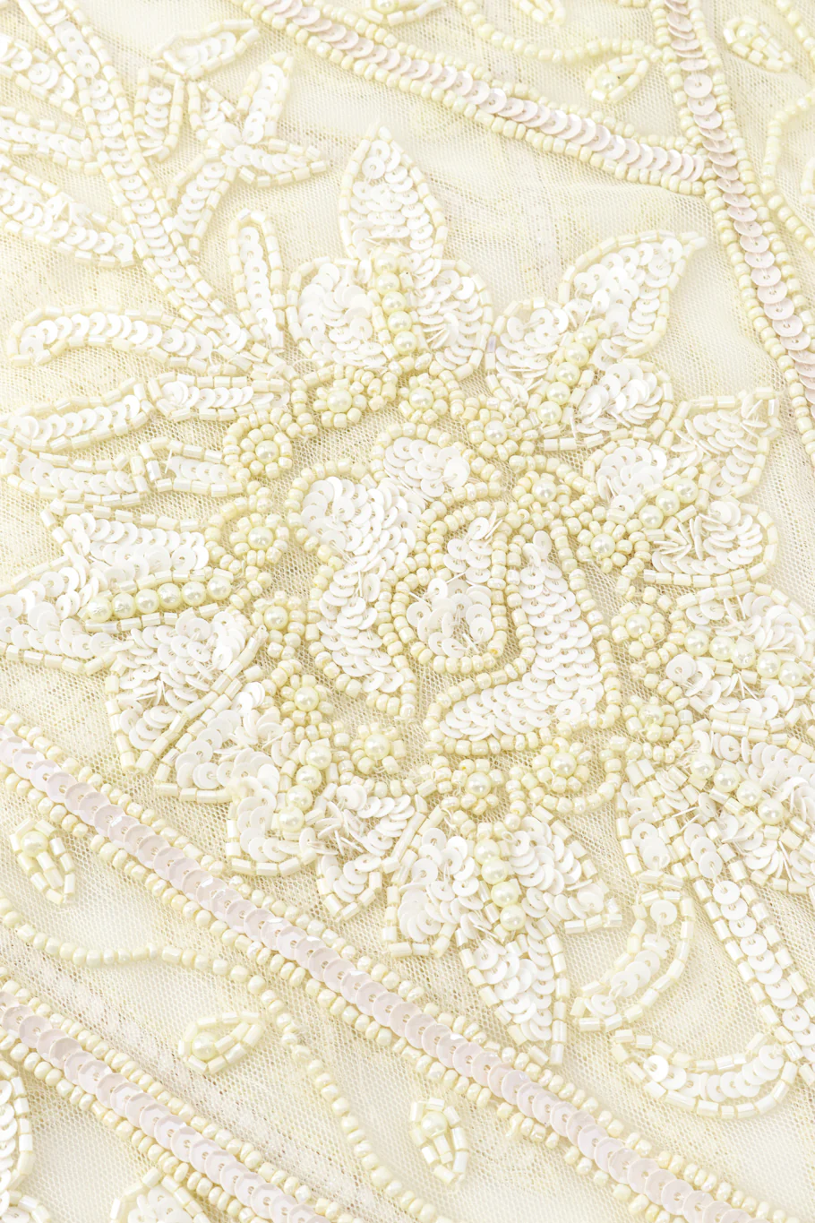 Pearl White Beaded Fringe Flapper Dress - Image 6