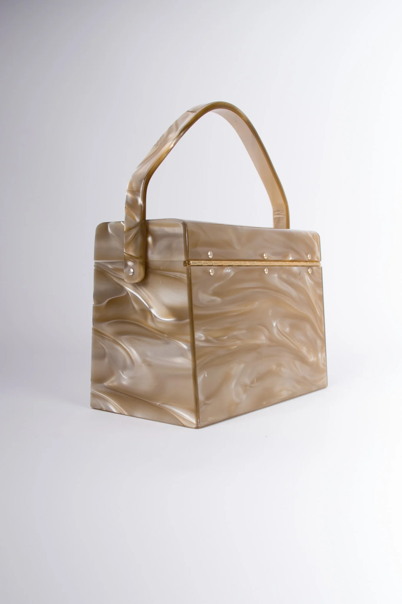 Pearlescent Lucite Box Bag - Image 5