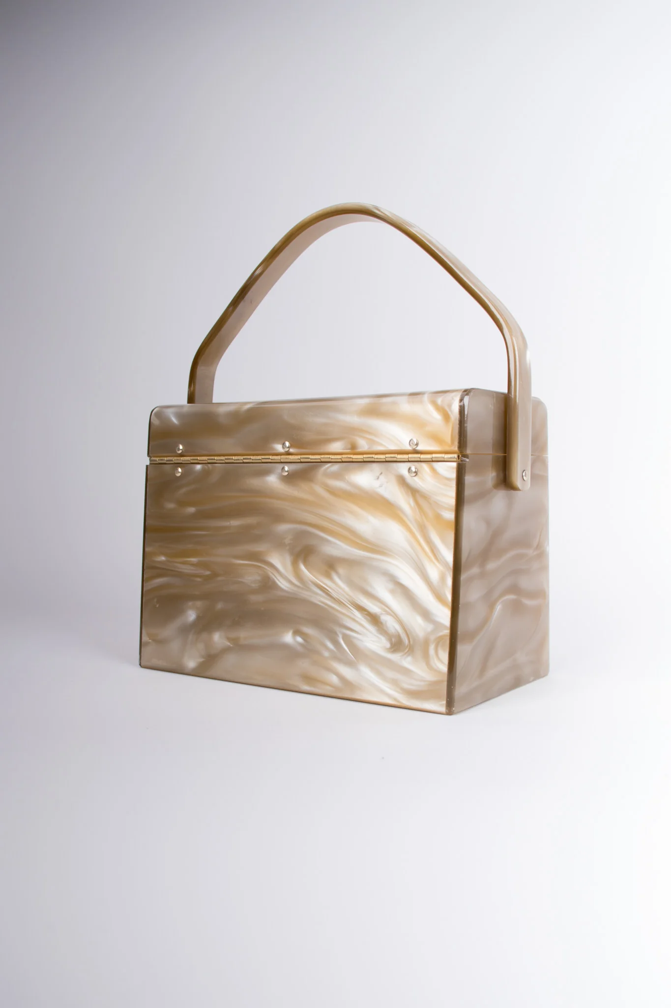 Pearlescent Lucite Box Bag - Image 7