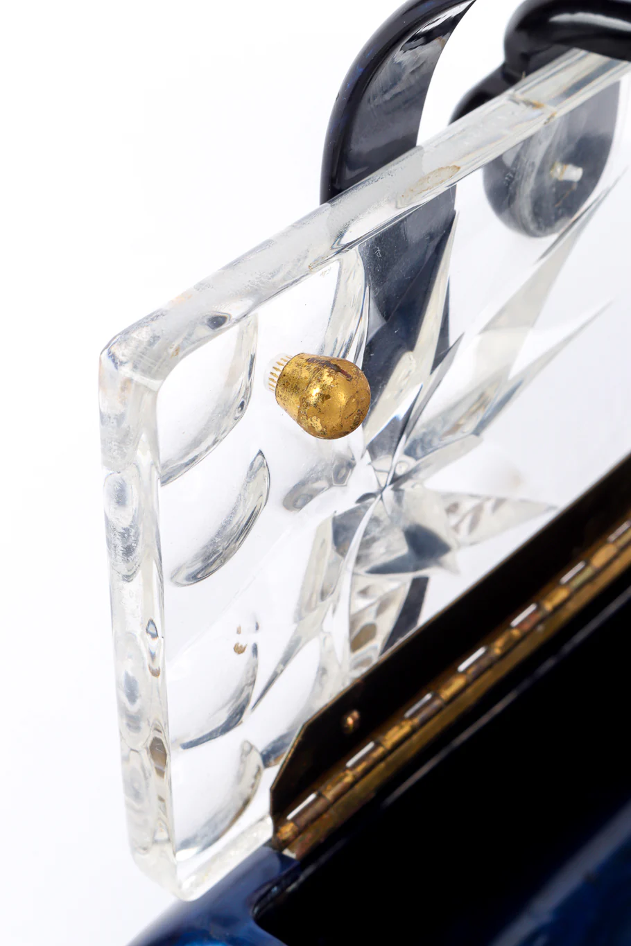 Pearlescent Oblong Lucite Box Bag - Image 11