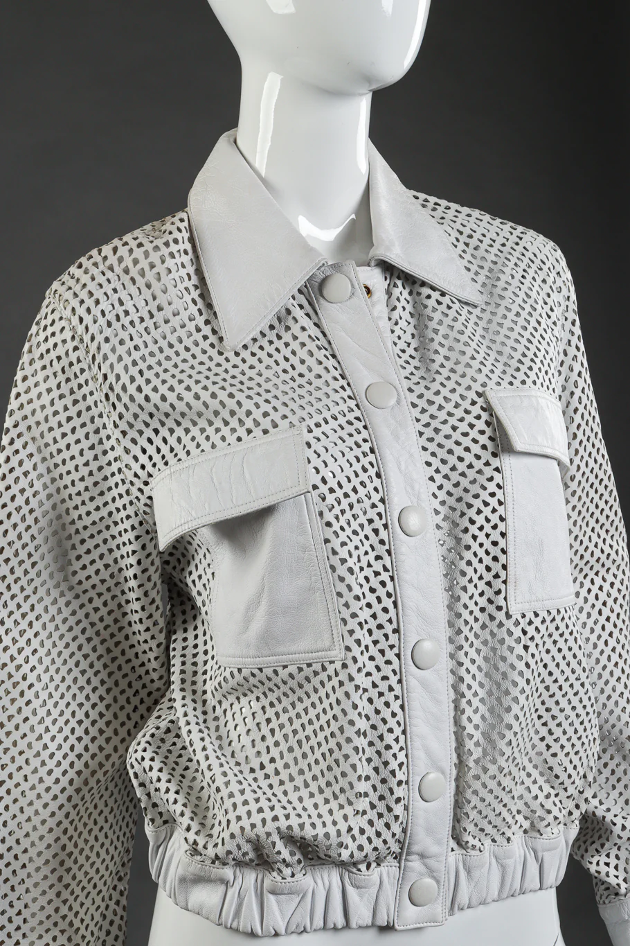 Perforated Leather Jacket - Image 4