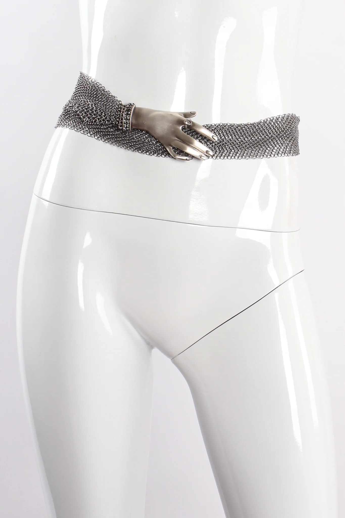Pewter Hand Buckle Mesh Wrap Belt II