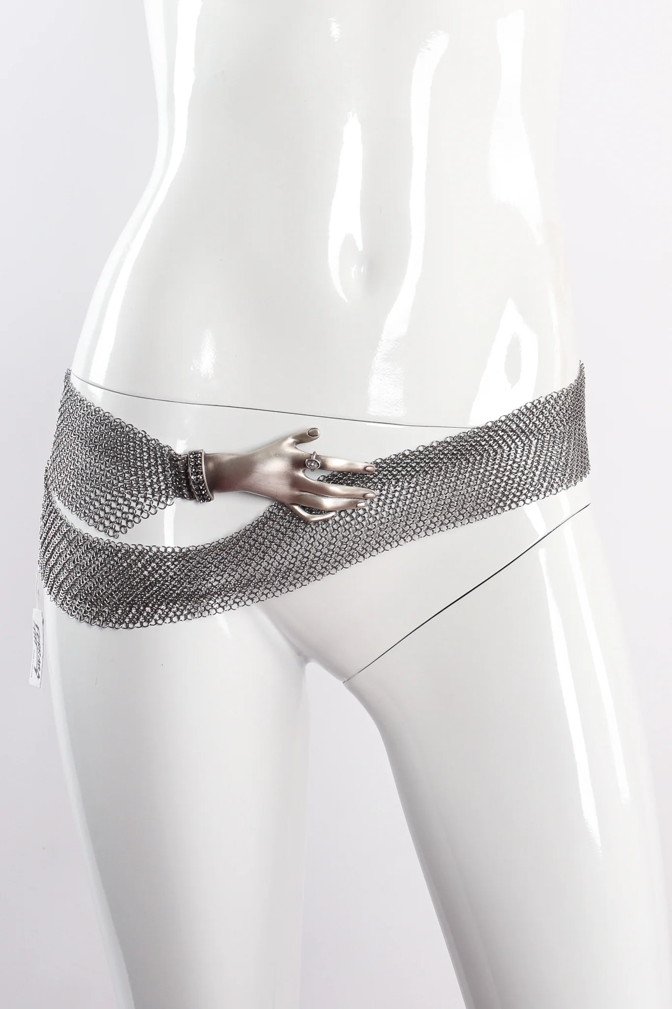 Pewter Hand Buckle Mesh Wrap Belt II - Image 2