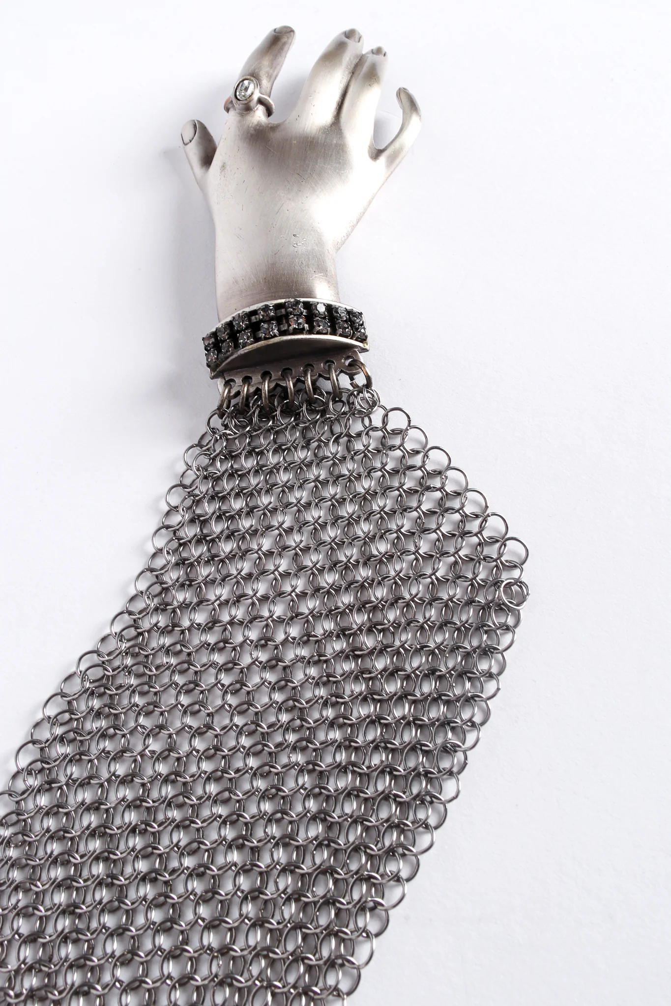 Pewter Hand Buckle Mesh Wrap Belt II - Image 7