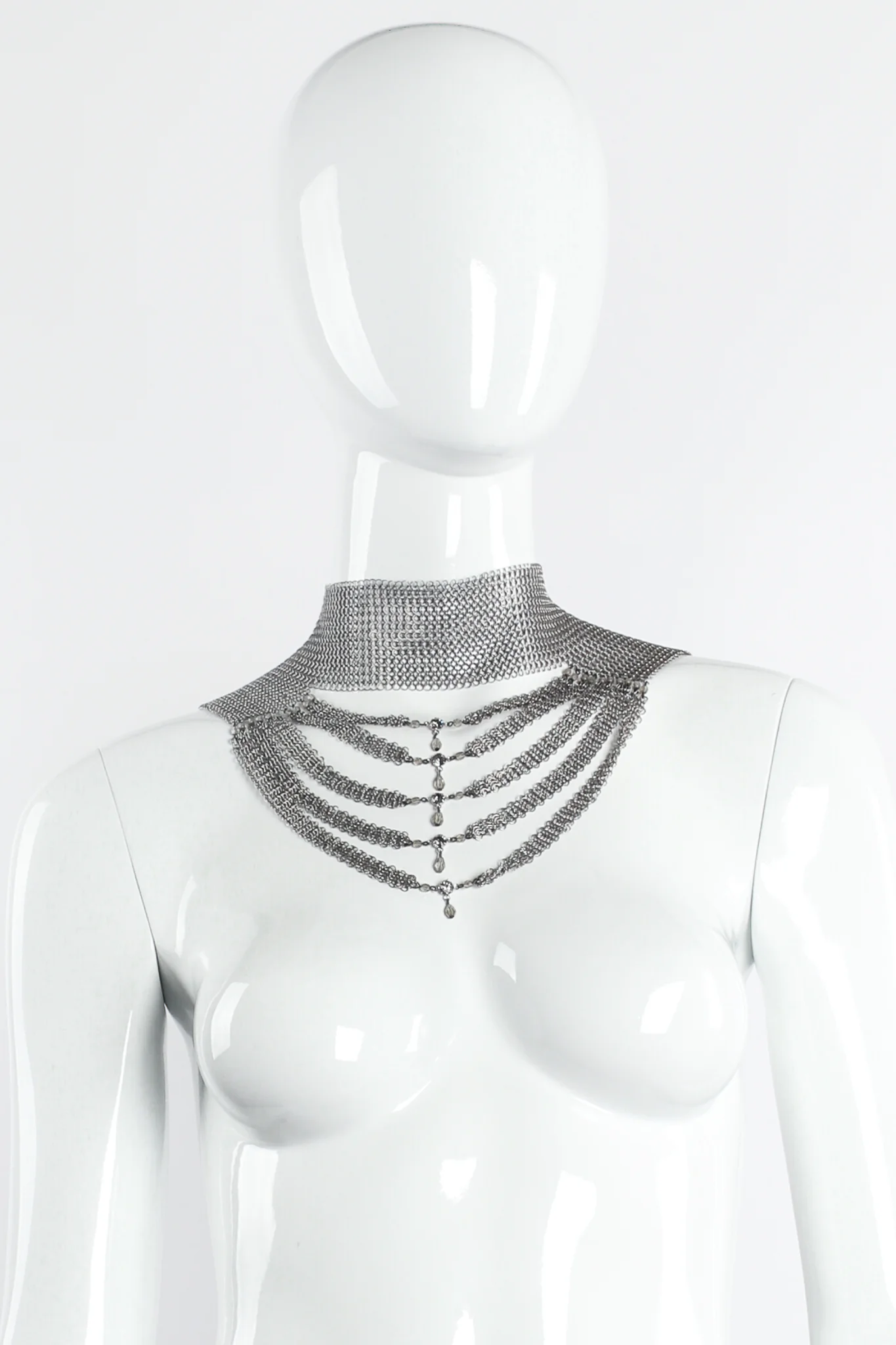 Pewter Mesh Layered Choker Collar - Image 2