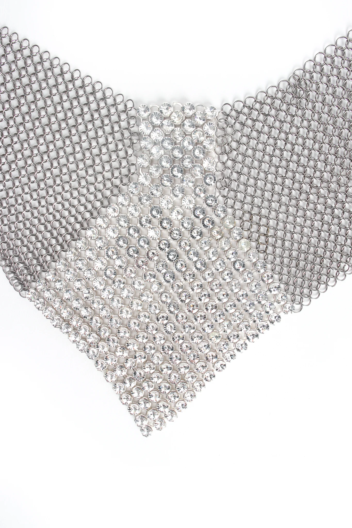 Swarovski Pewter Mesh Pointed Bib Necklace - Image 4