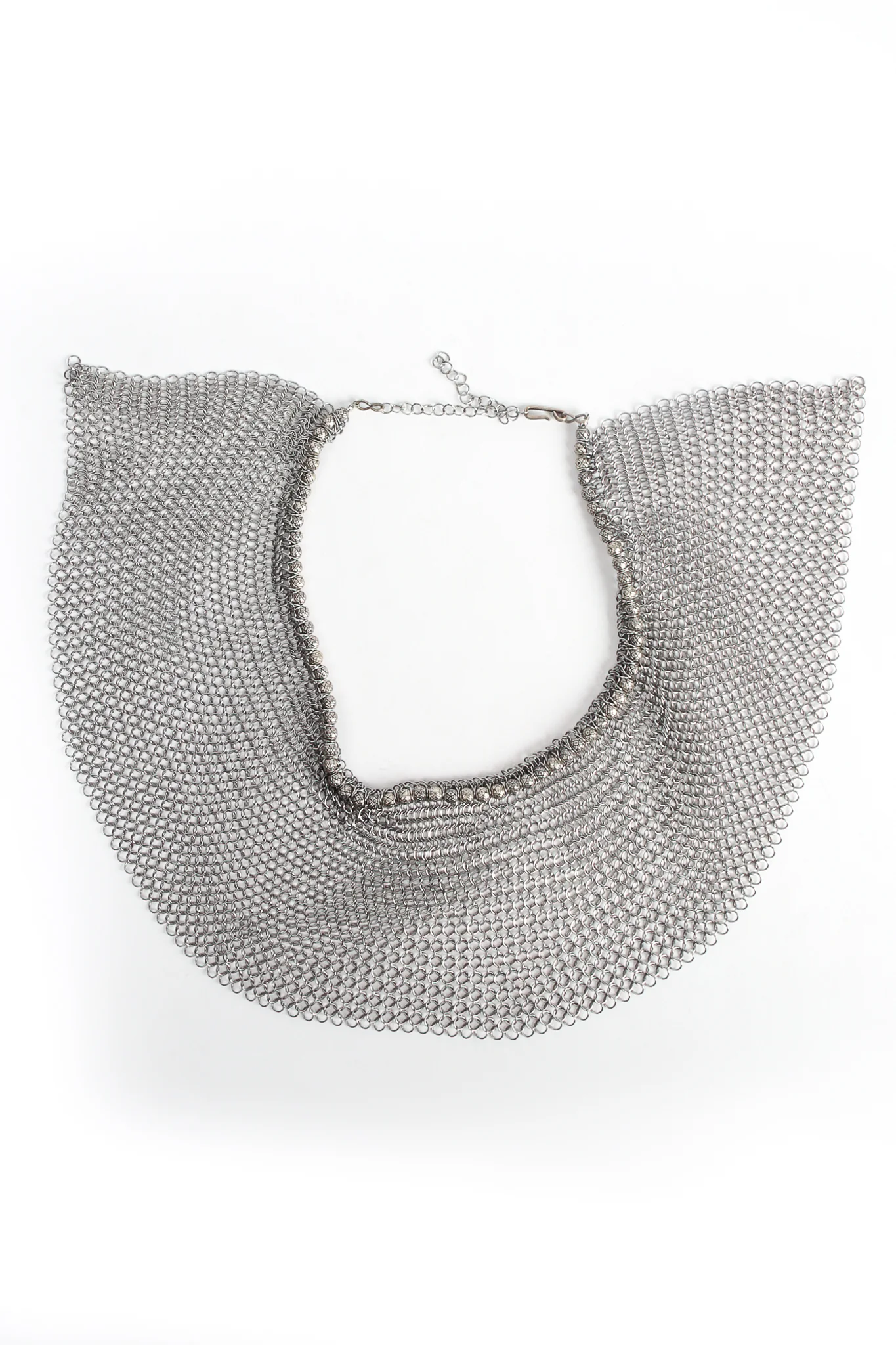 Pewter Ring Mesh Collar Necklace - Image 3