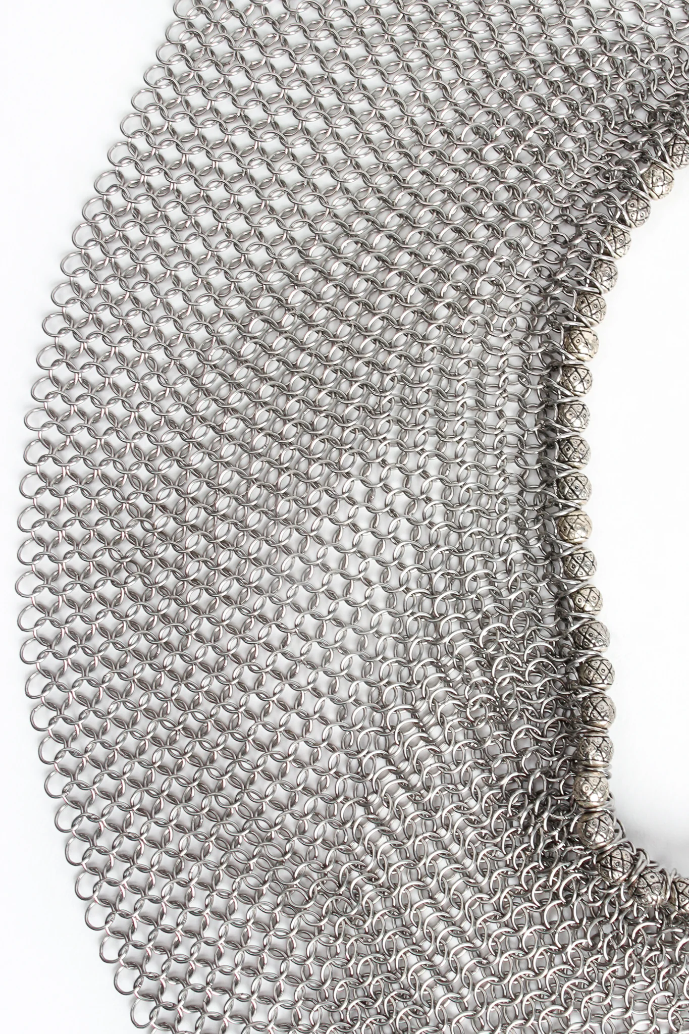 Pewter Ring Mesh Collar Necklace - Image 4