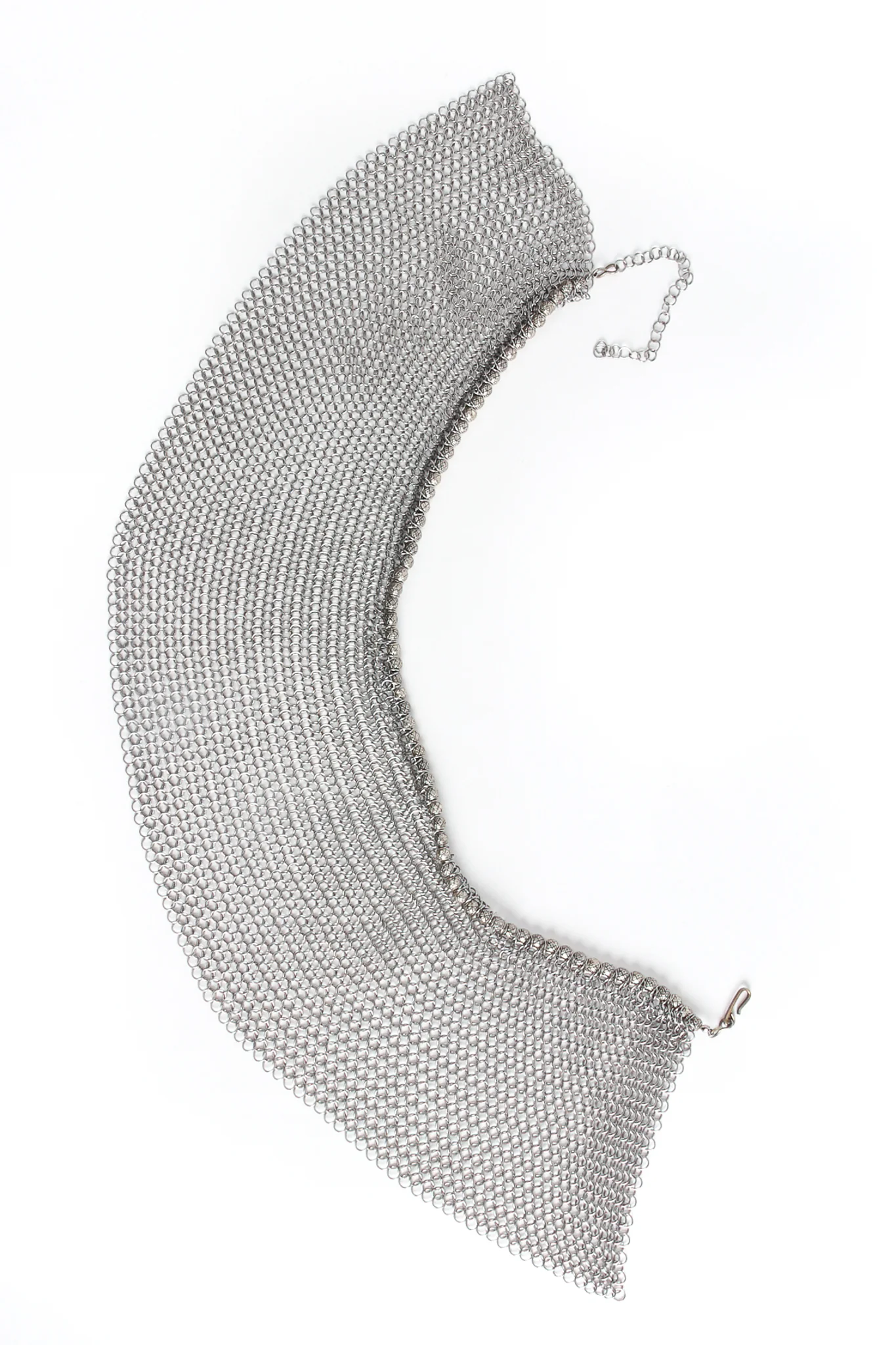 Pewter Ring Mesh Collar Necklace - Image 6