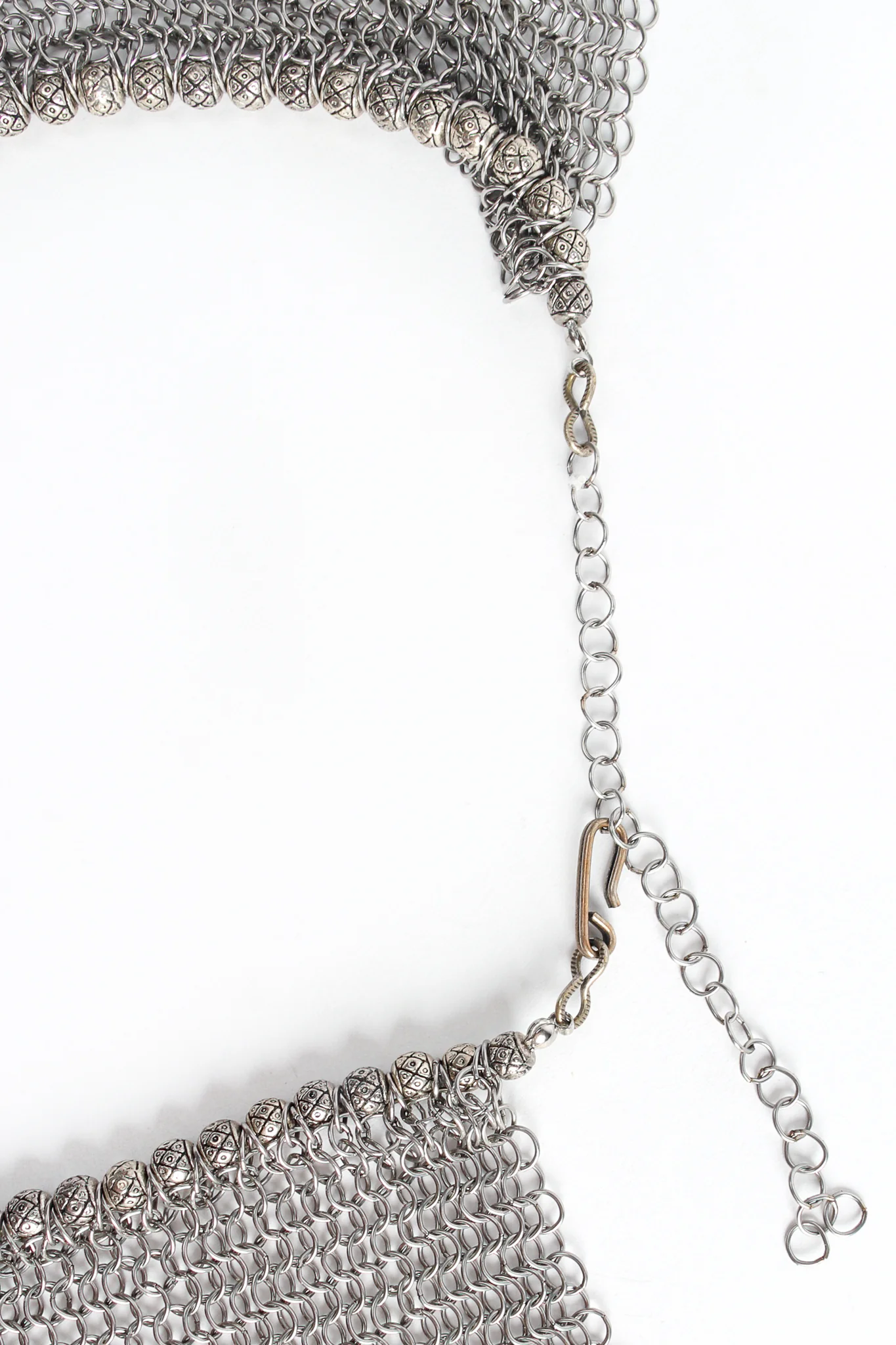 Pewter Ring Mesh Collar Necklace - Image 9