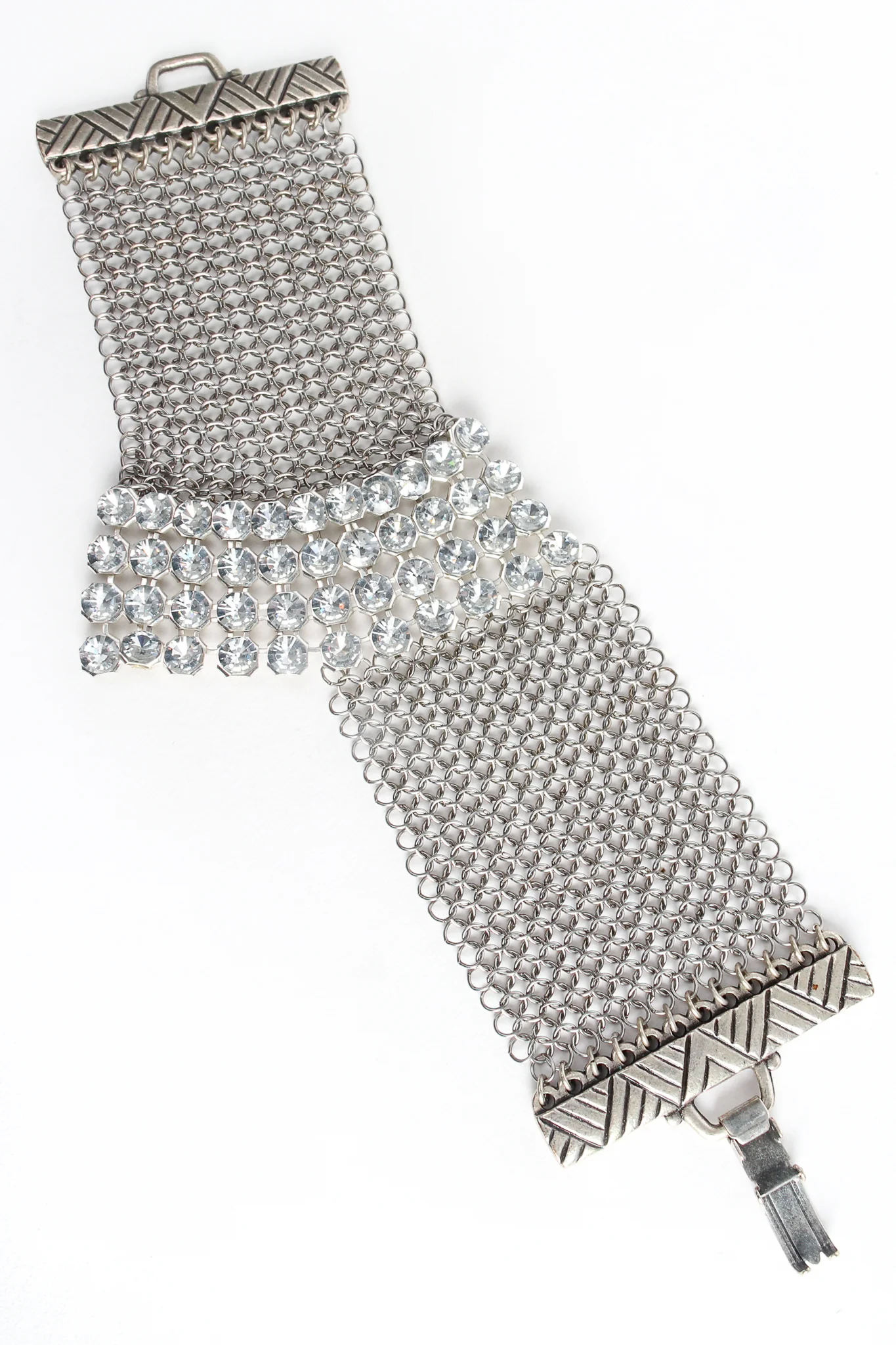 Pewter Ring Mesh Swarovski Bracelet