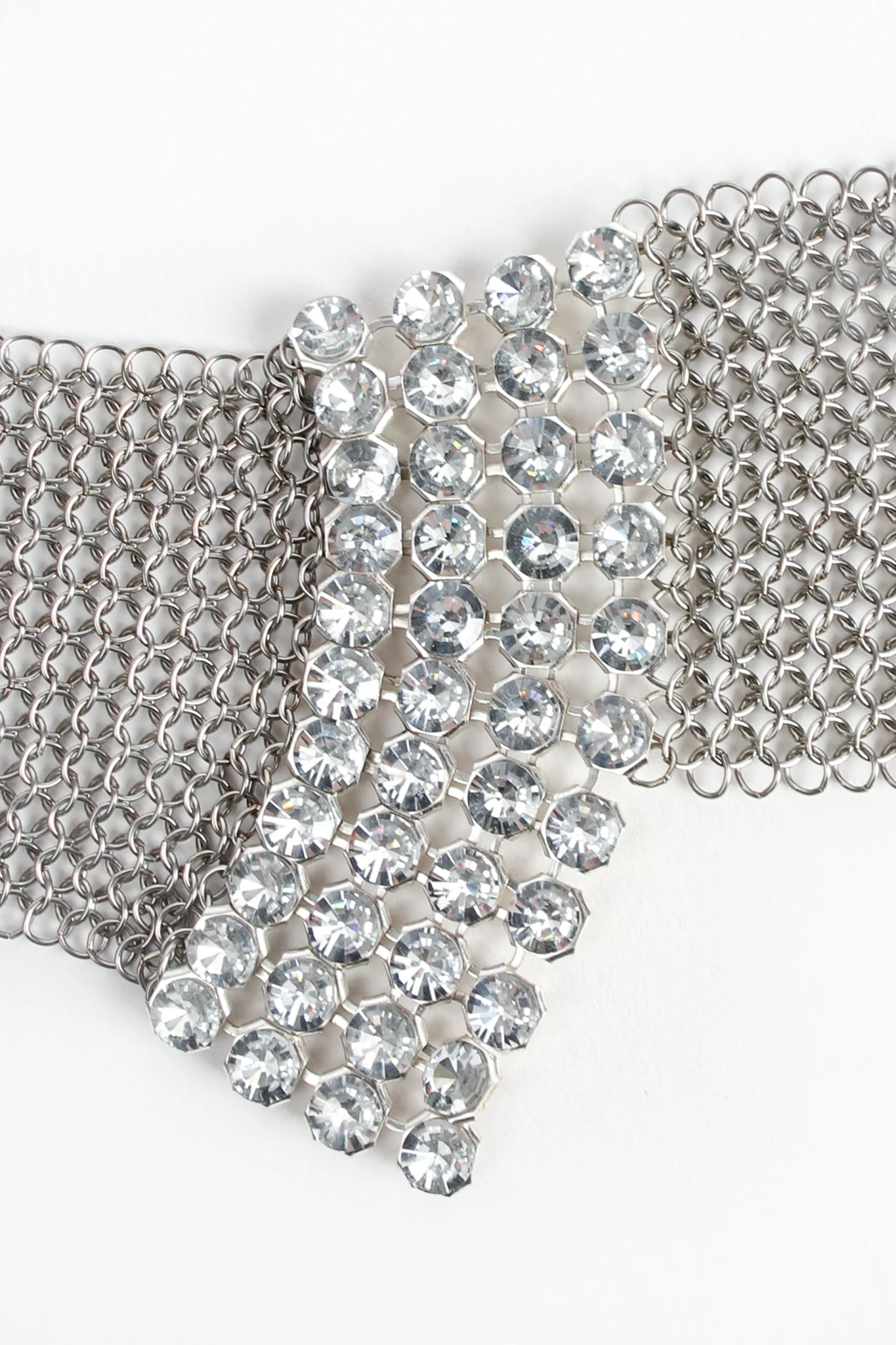 Pewter Ring Mesh Swarovski Bracelet - Image 2
