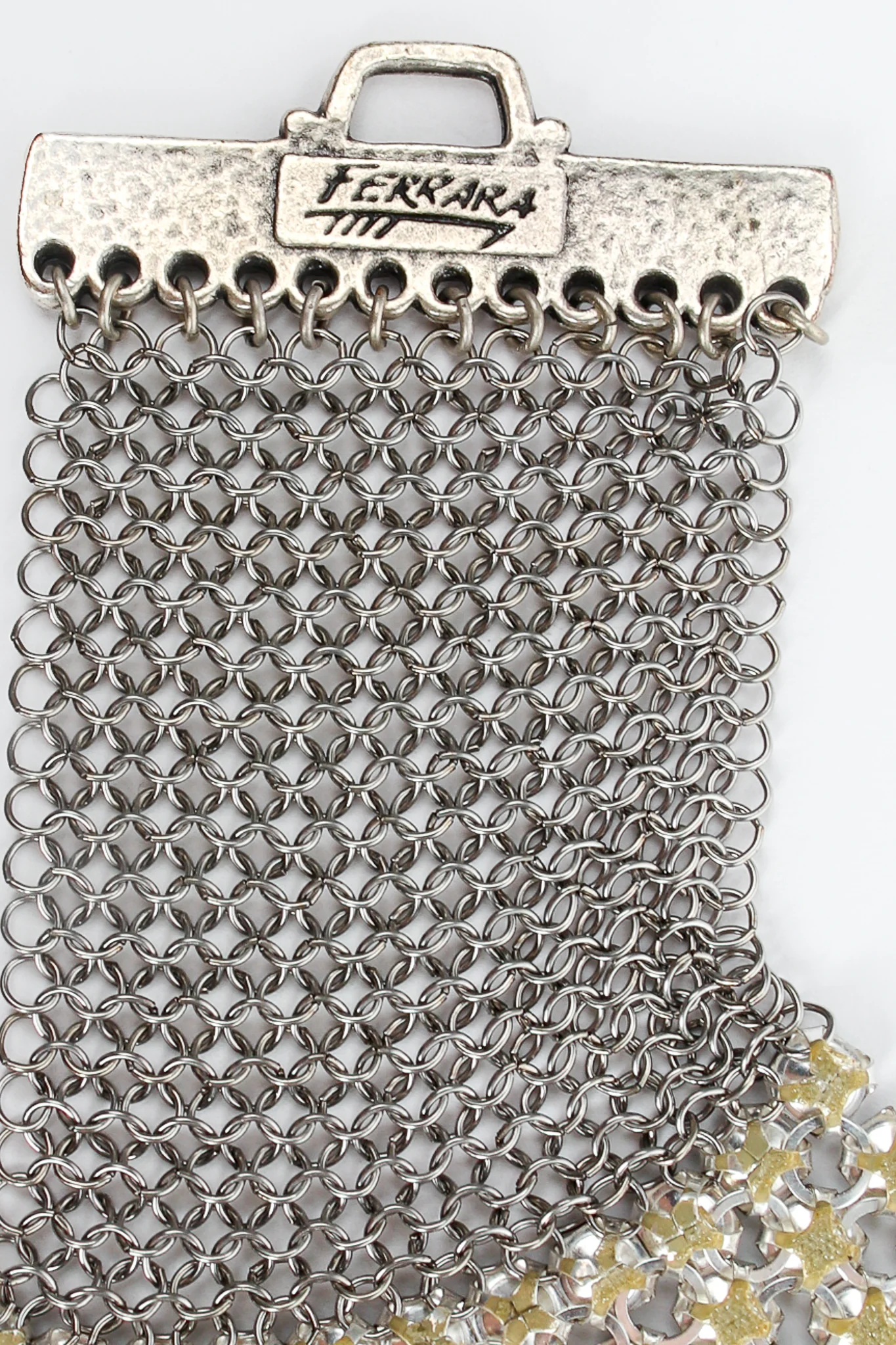 Pewter Ring Mesh Swarovski Bracelet - Image 6