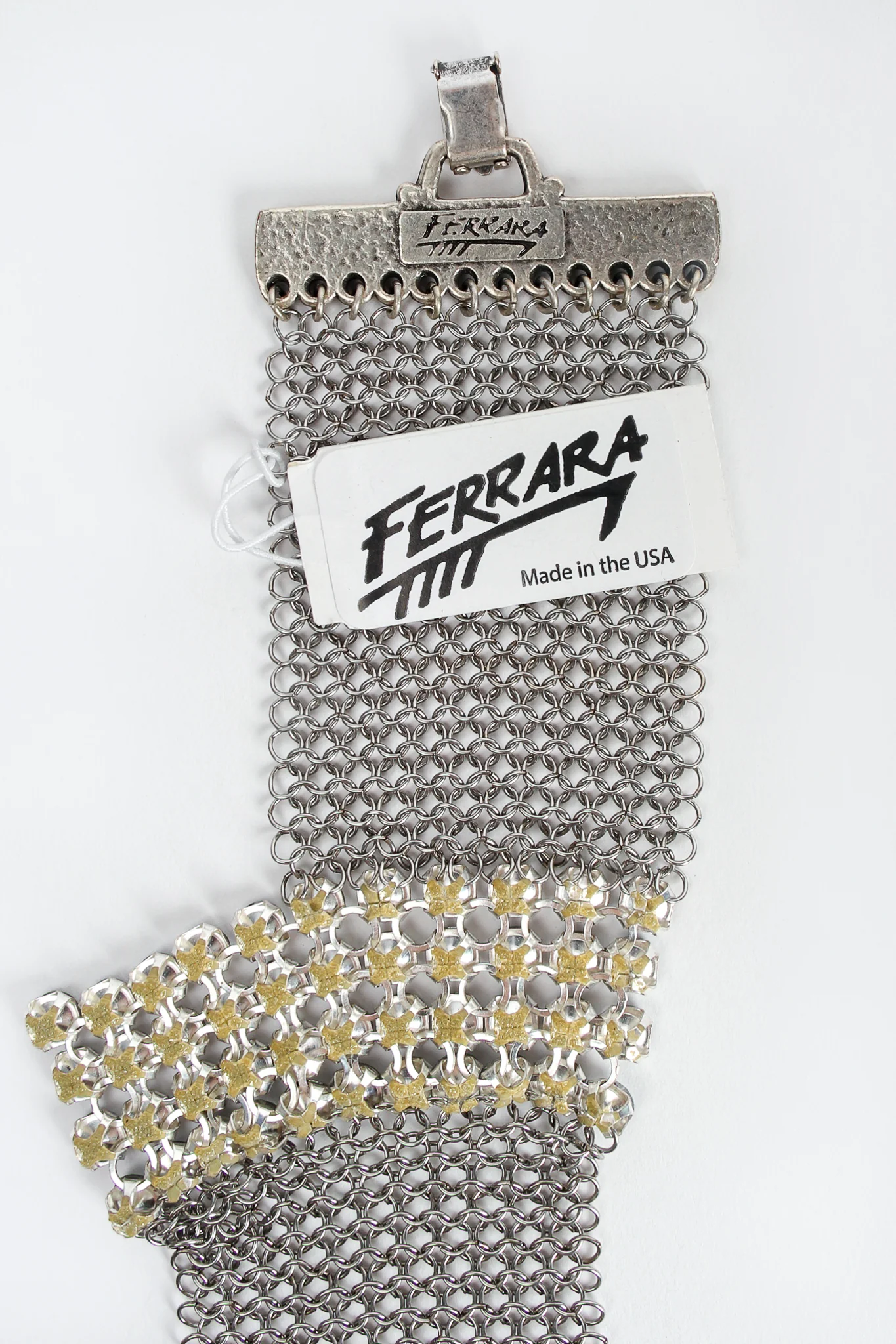 Pewter Ring Mesh Swarovski Bracelet - Image 7