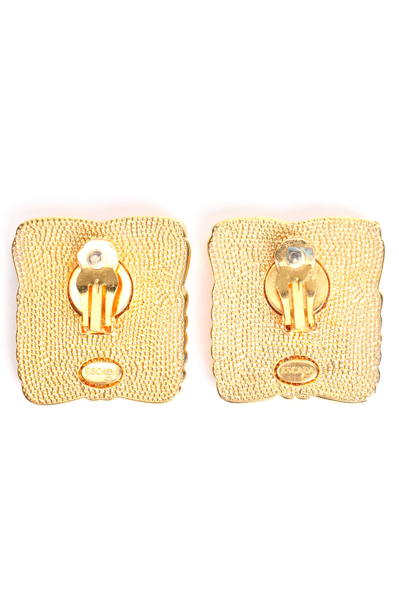 Pink Enamel Baroque Frame Earrings - Image 5