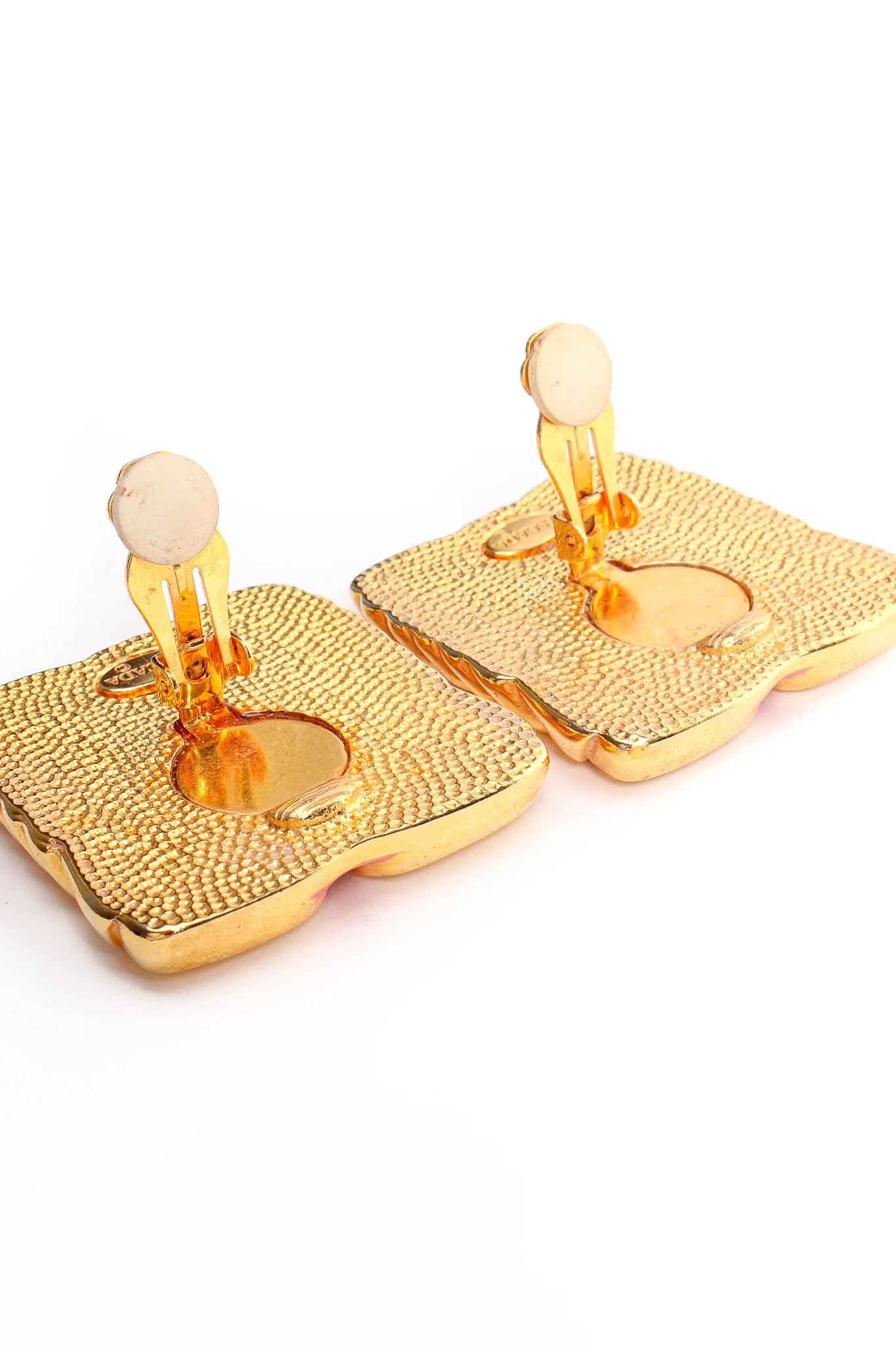 Pink Enamel Baroque Frame Earrings - Image 6