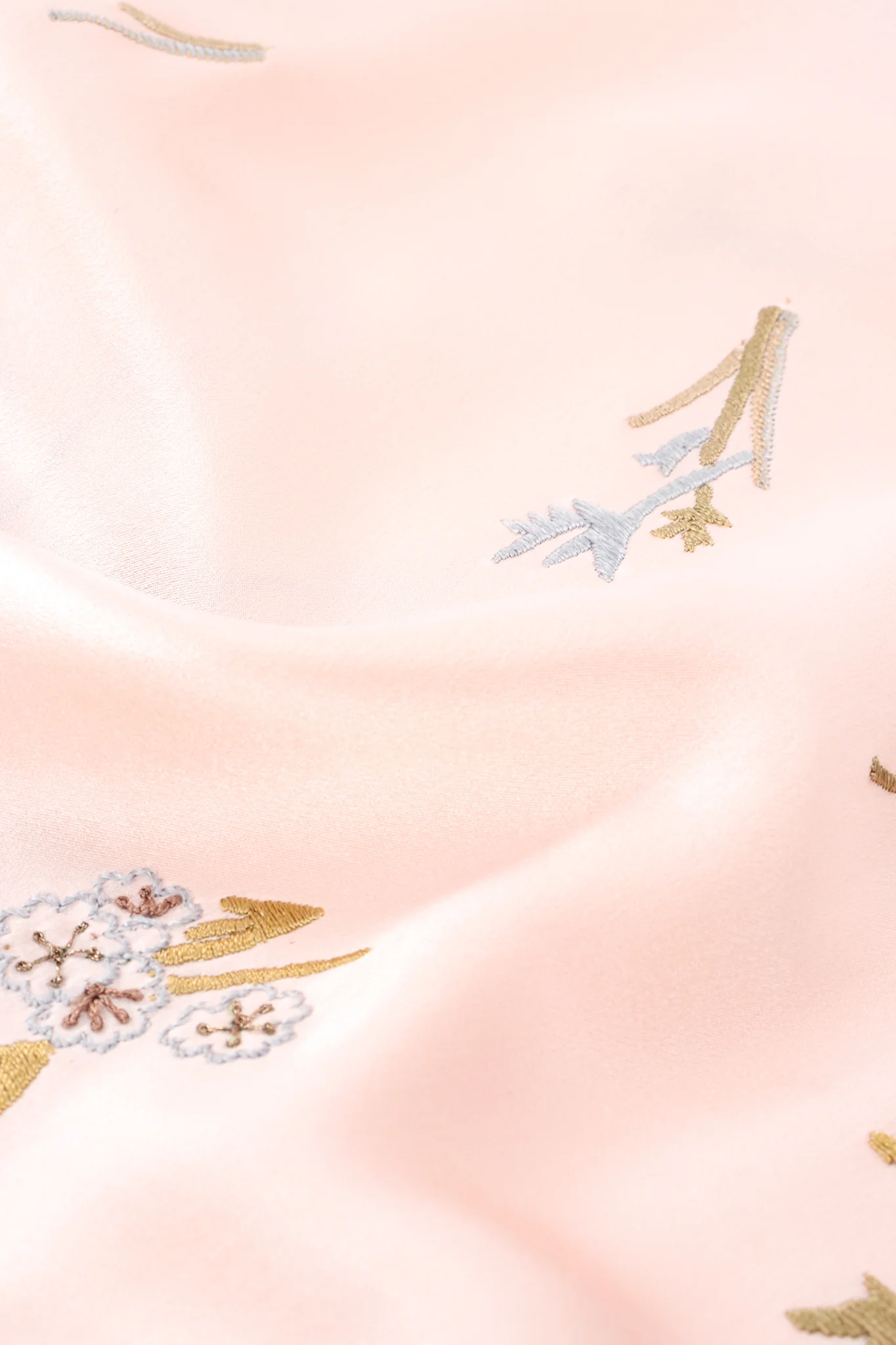 Pink Floral Embroidered Silk Shirt - Image 11