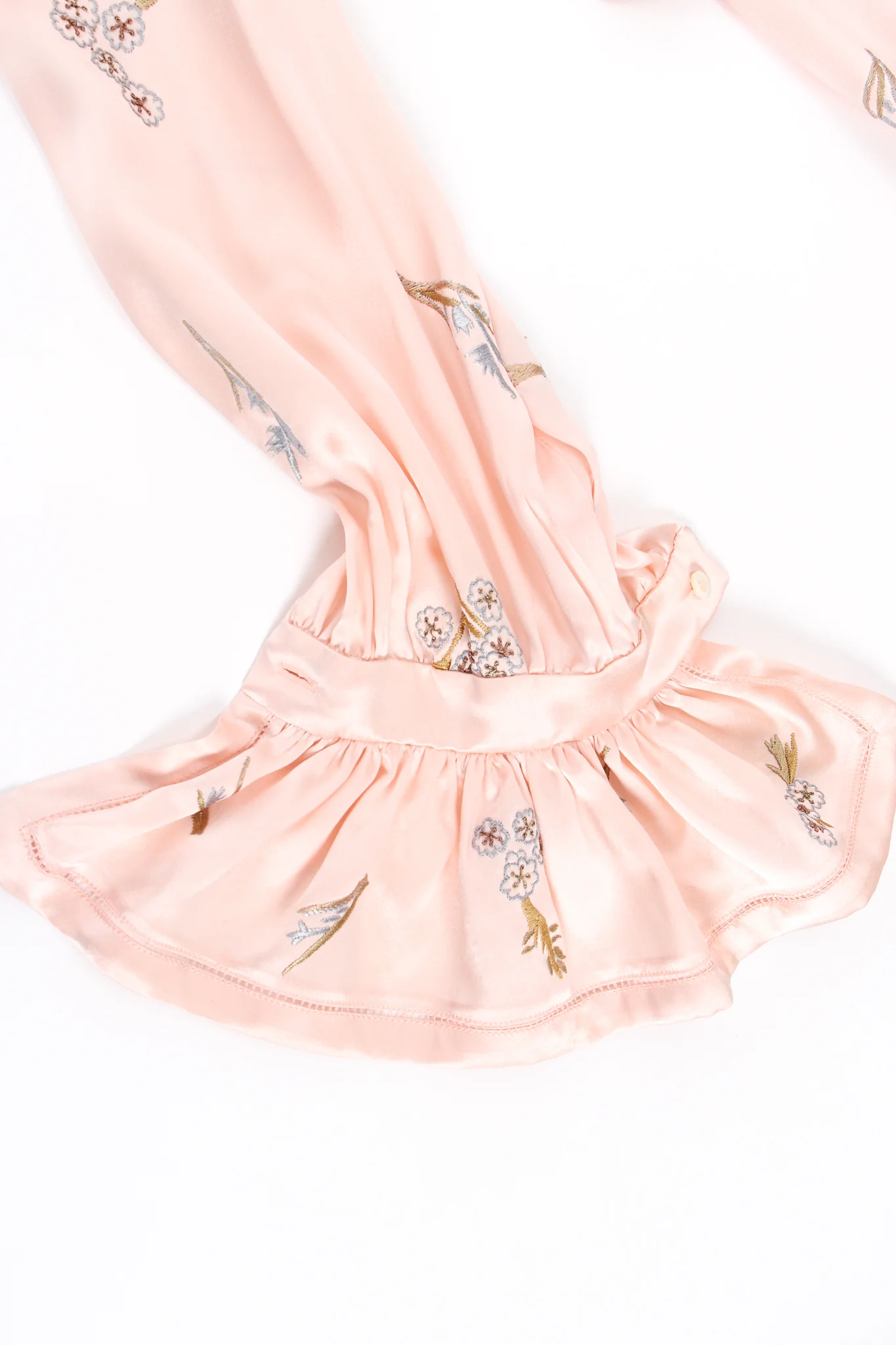 Pink Floral Embroidered Silk Shirt - Image 14