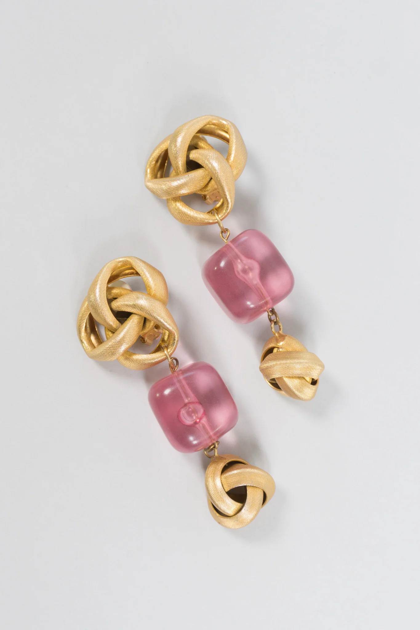 Pink Ice Knot Earrings