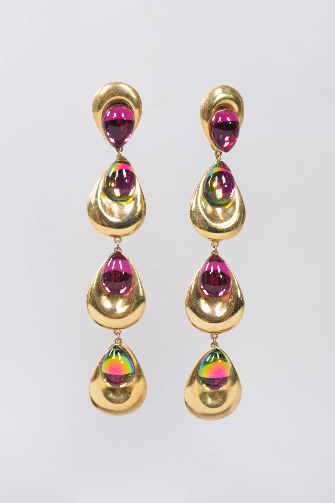 Pink Rainbow Drop Earrings