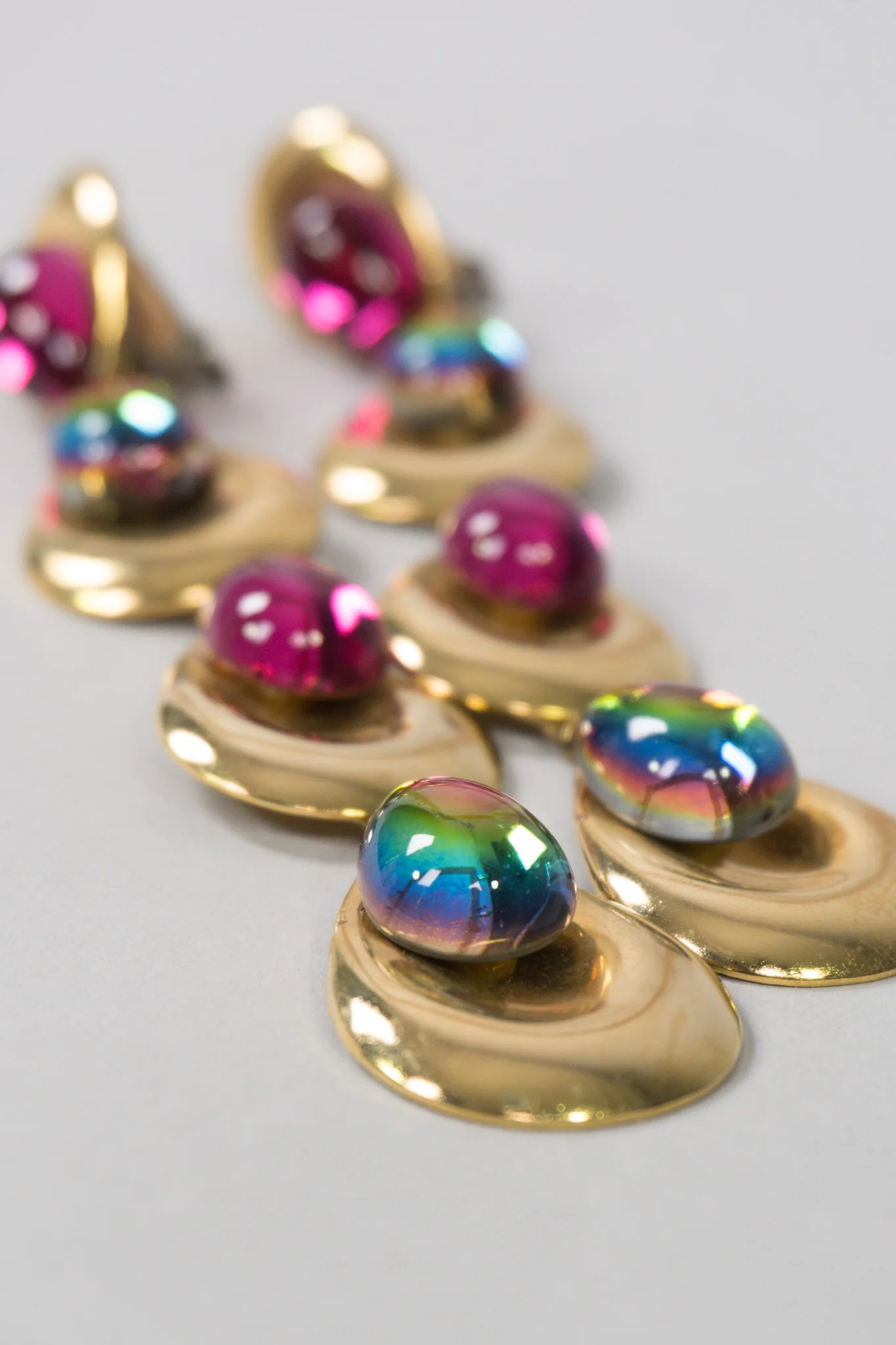 Pink Rainbow Drop Earrings - Image 2