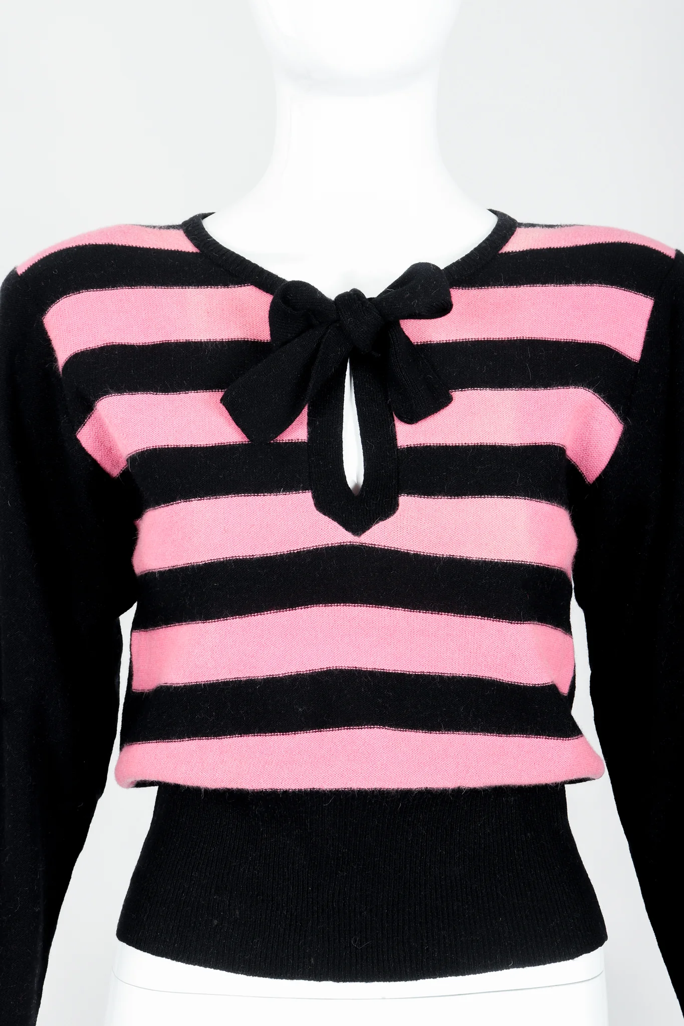 Pink Stripe Keyhole Sweater - Image 3