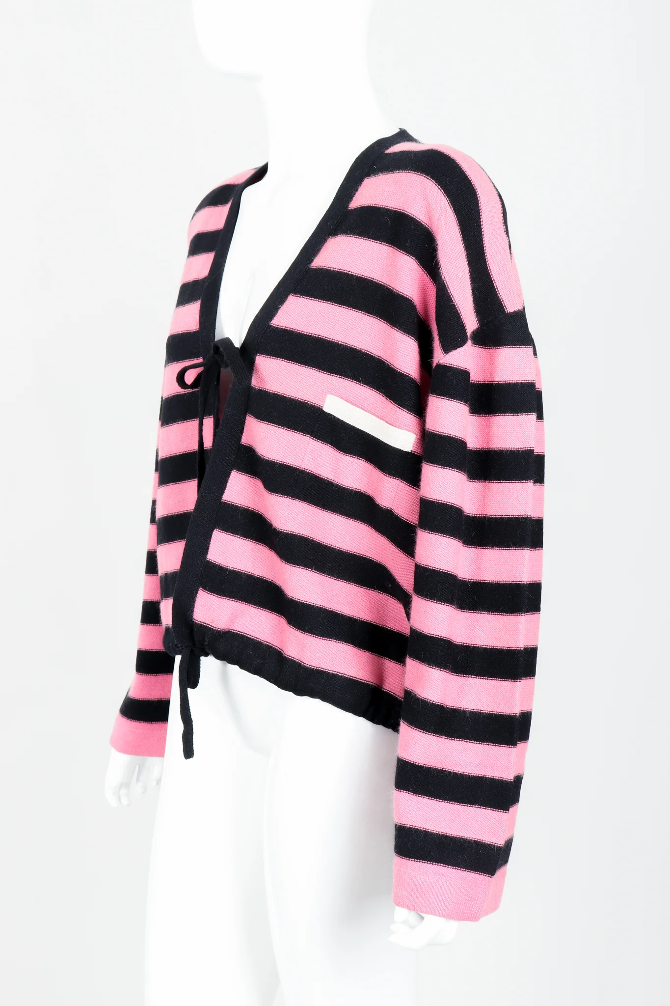 Pink Stripe Knit Boxy Cardigan