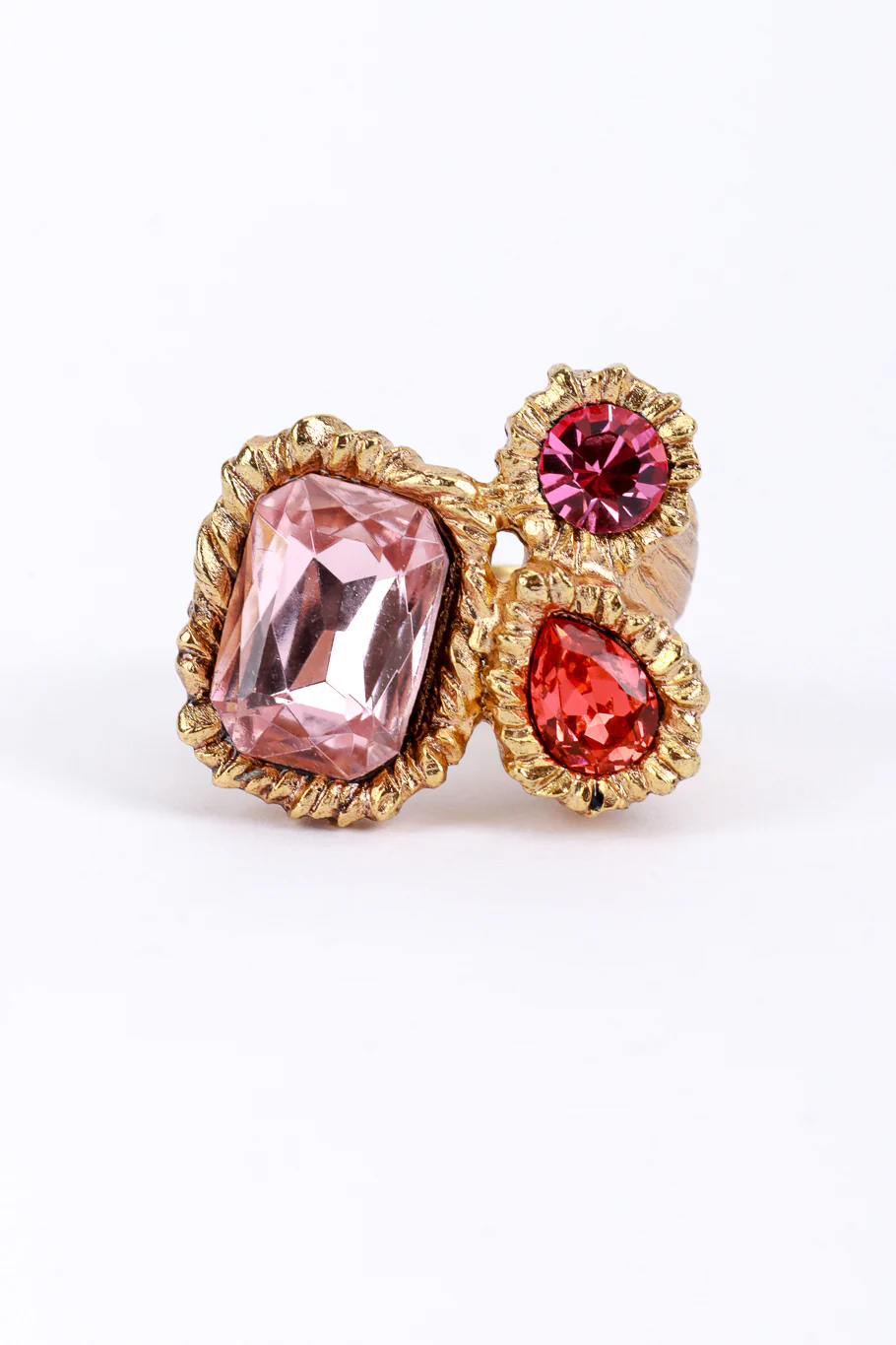 Pinks Mixed Cut Crystal Ring
