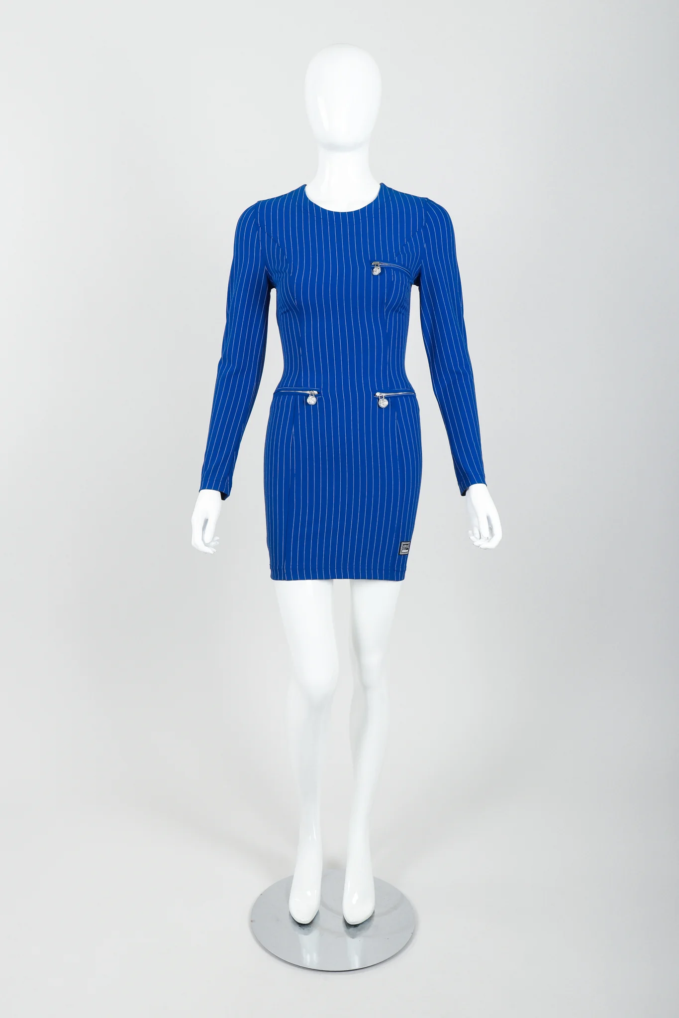 Pinstripe Bodycon Dress - Image 6