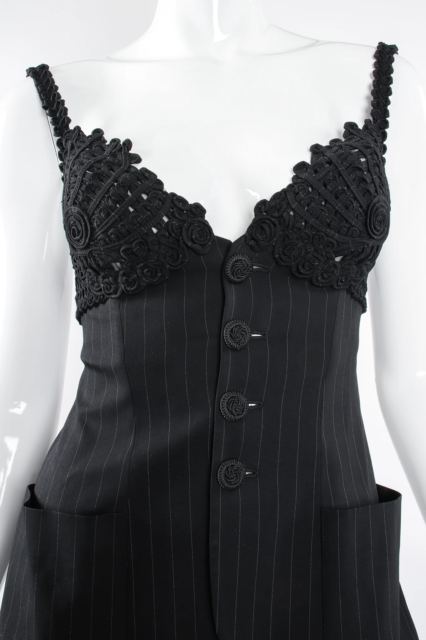Pinstripe Bustier Bra Jacket - Image 10