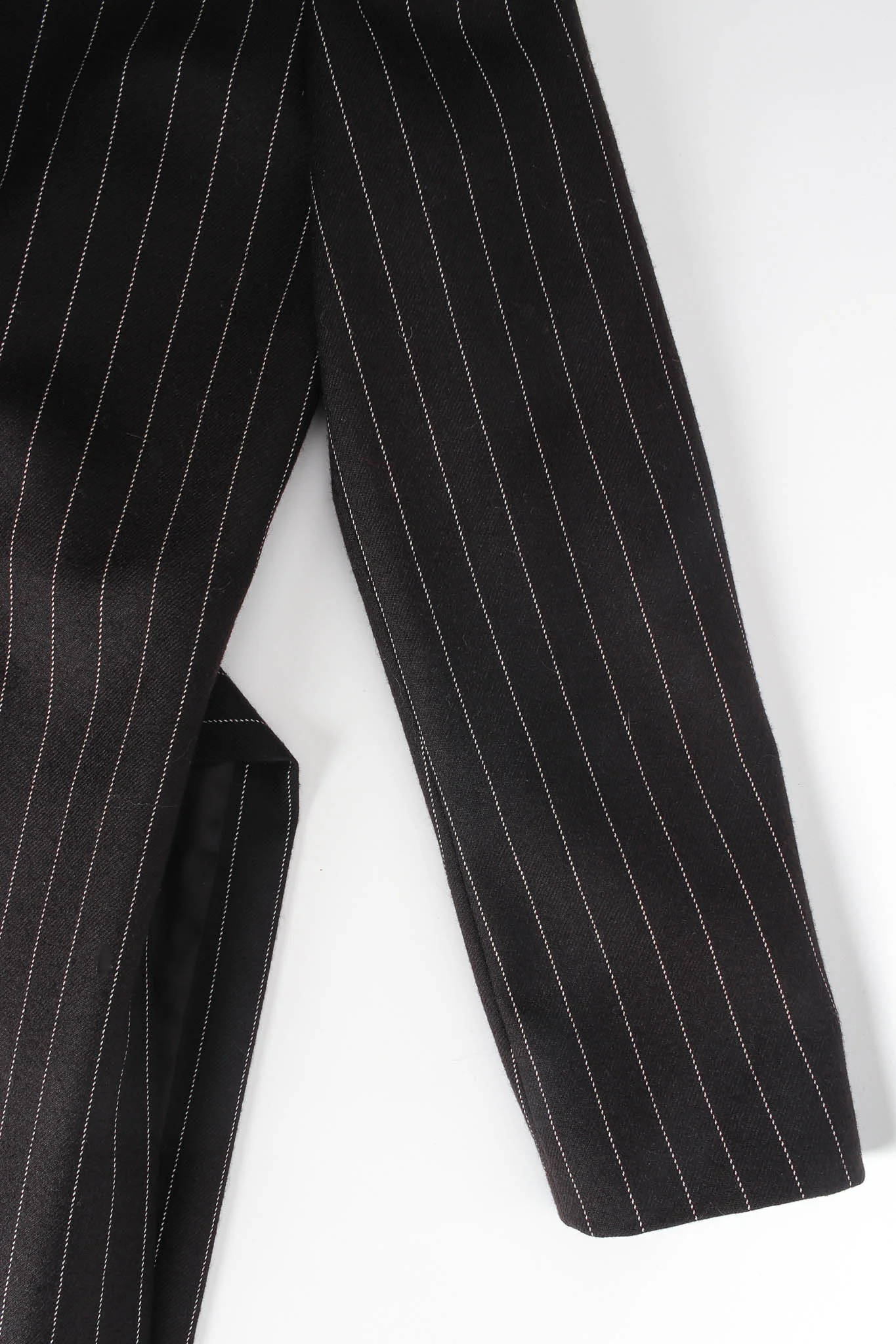 Pinstripe High Slit Wool Coat - Image 7