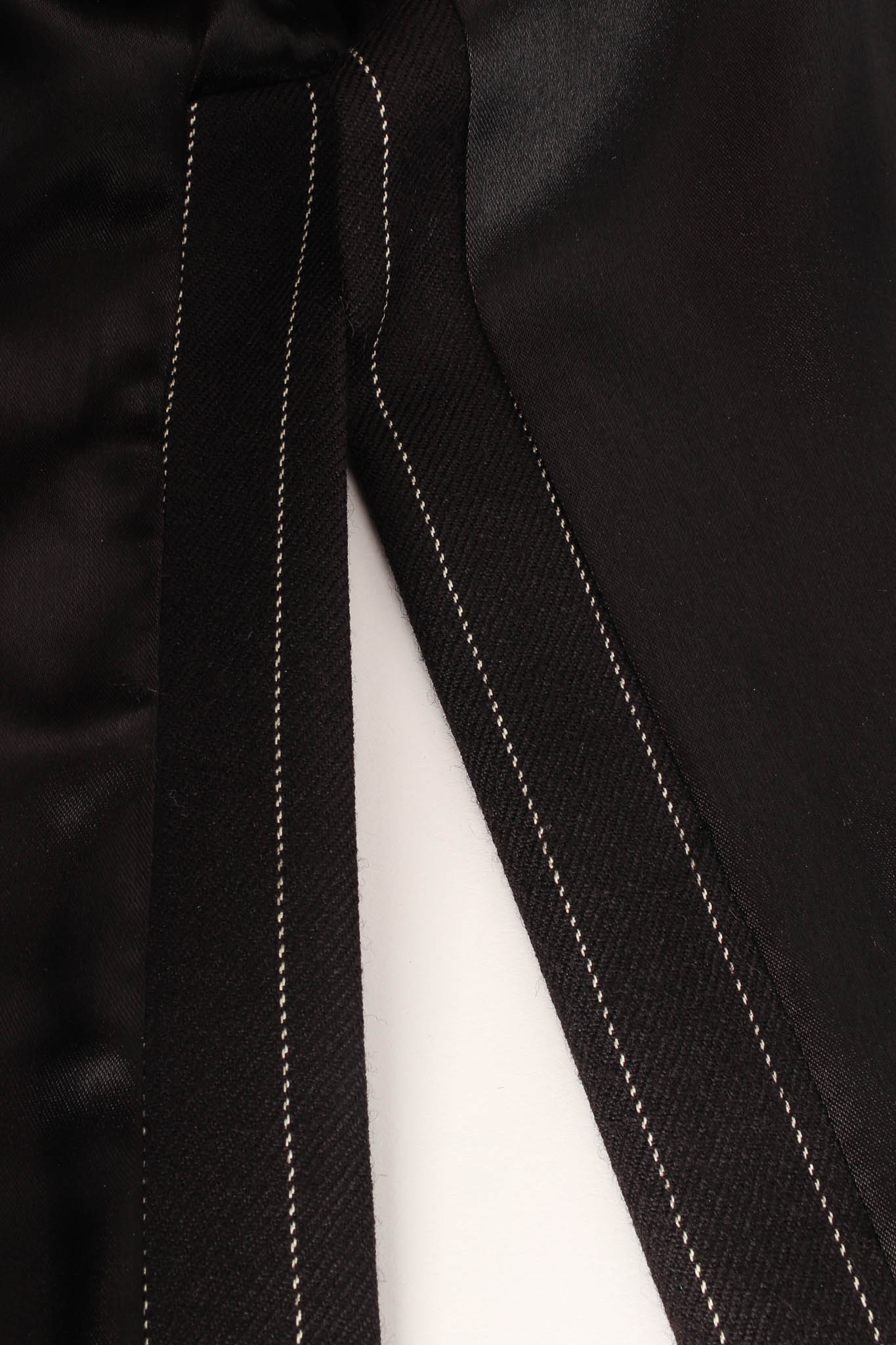 Pinstripe High Slit Wool Coat - Image 8