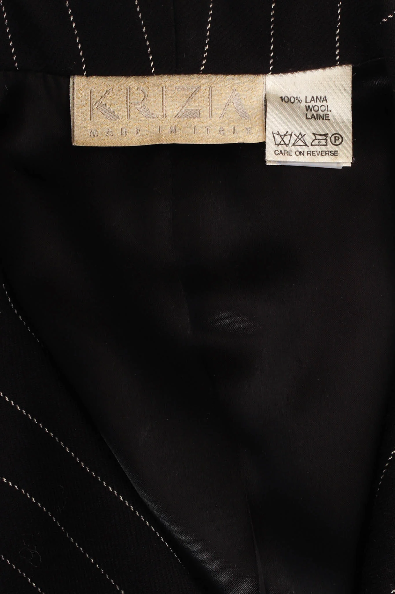 Pinstripe High Slit Wool Coat - Image 9