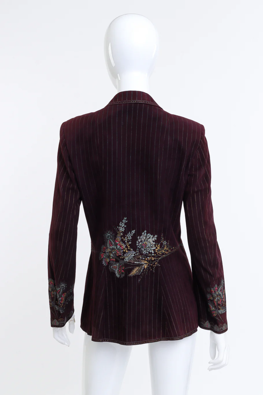 Pinstripe Suede Blazer - Image 4