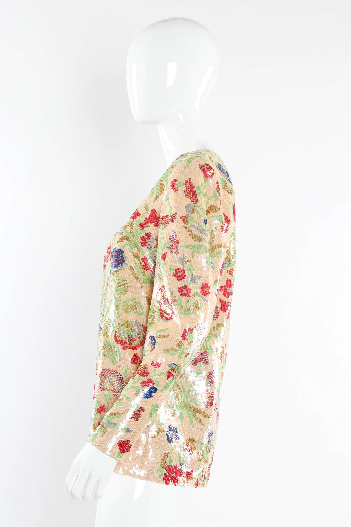 Pixel Sequin Floral Blouse - Image 2