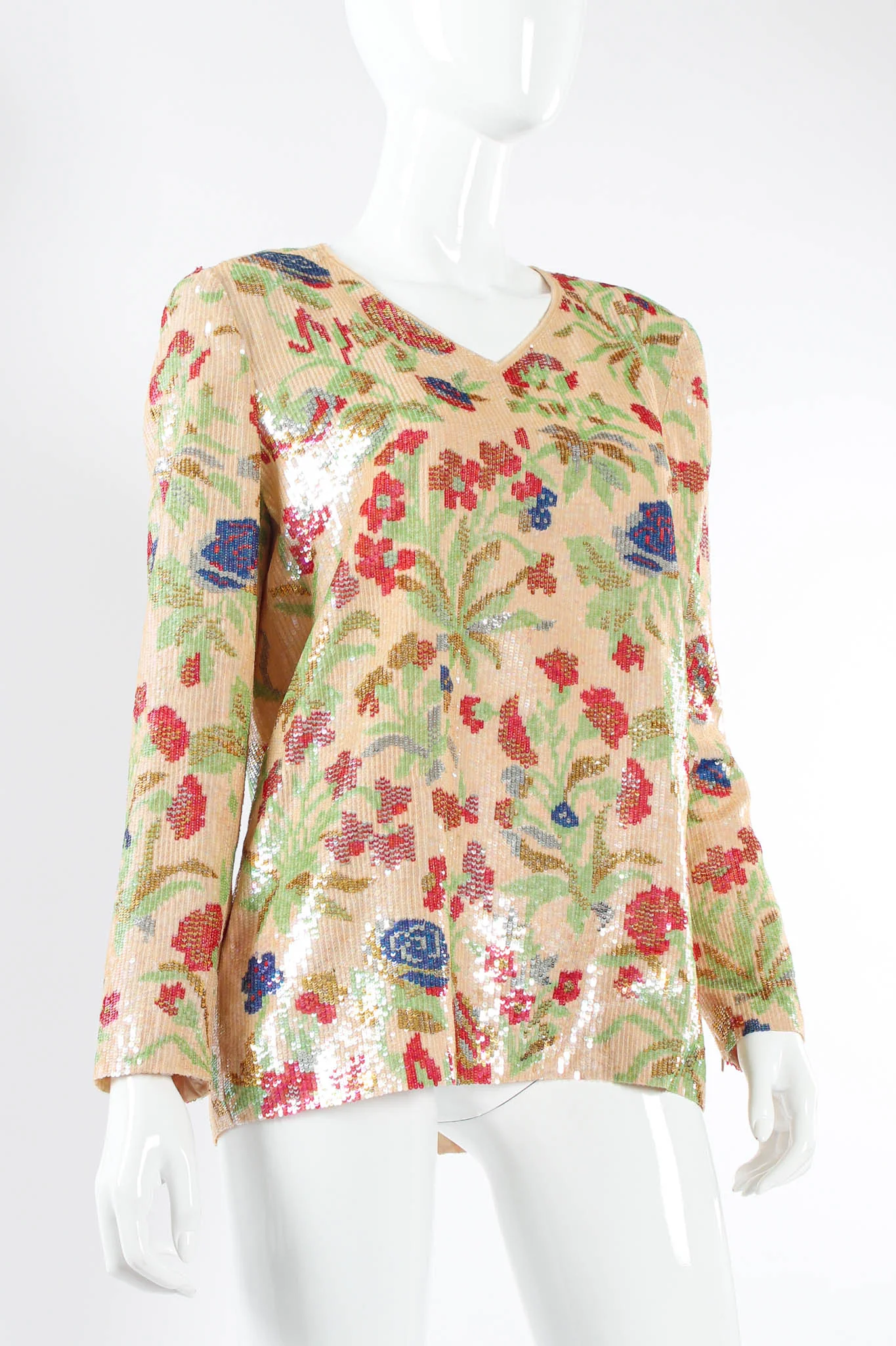 Pixel Sequin Floral Blouse - Image 4