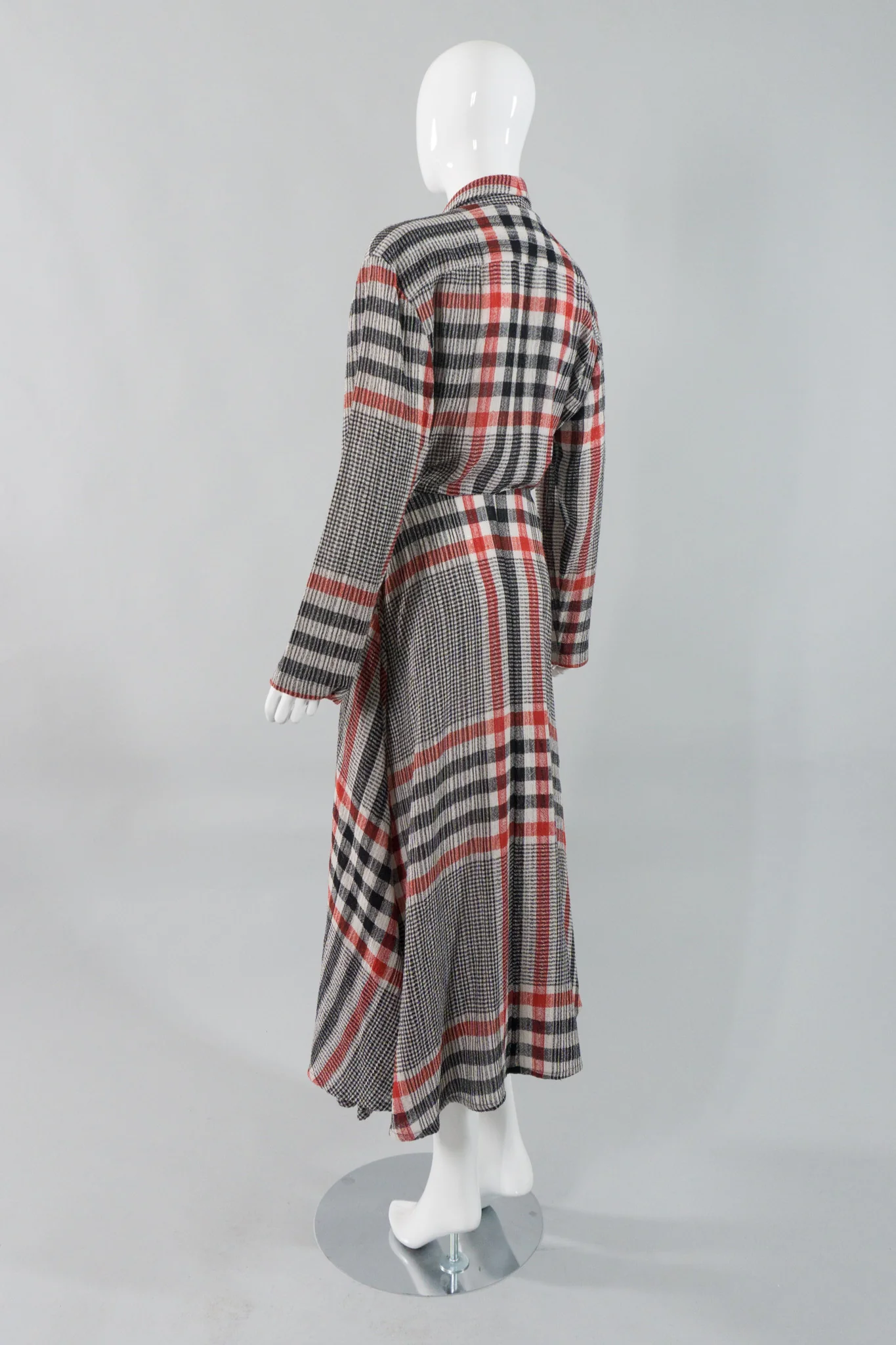 Plaid Gauze Wrap Dress - Image 4
