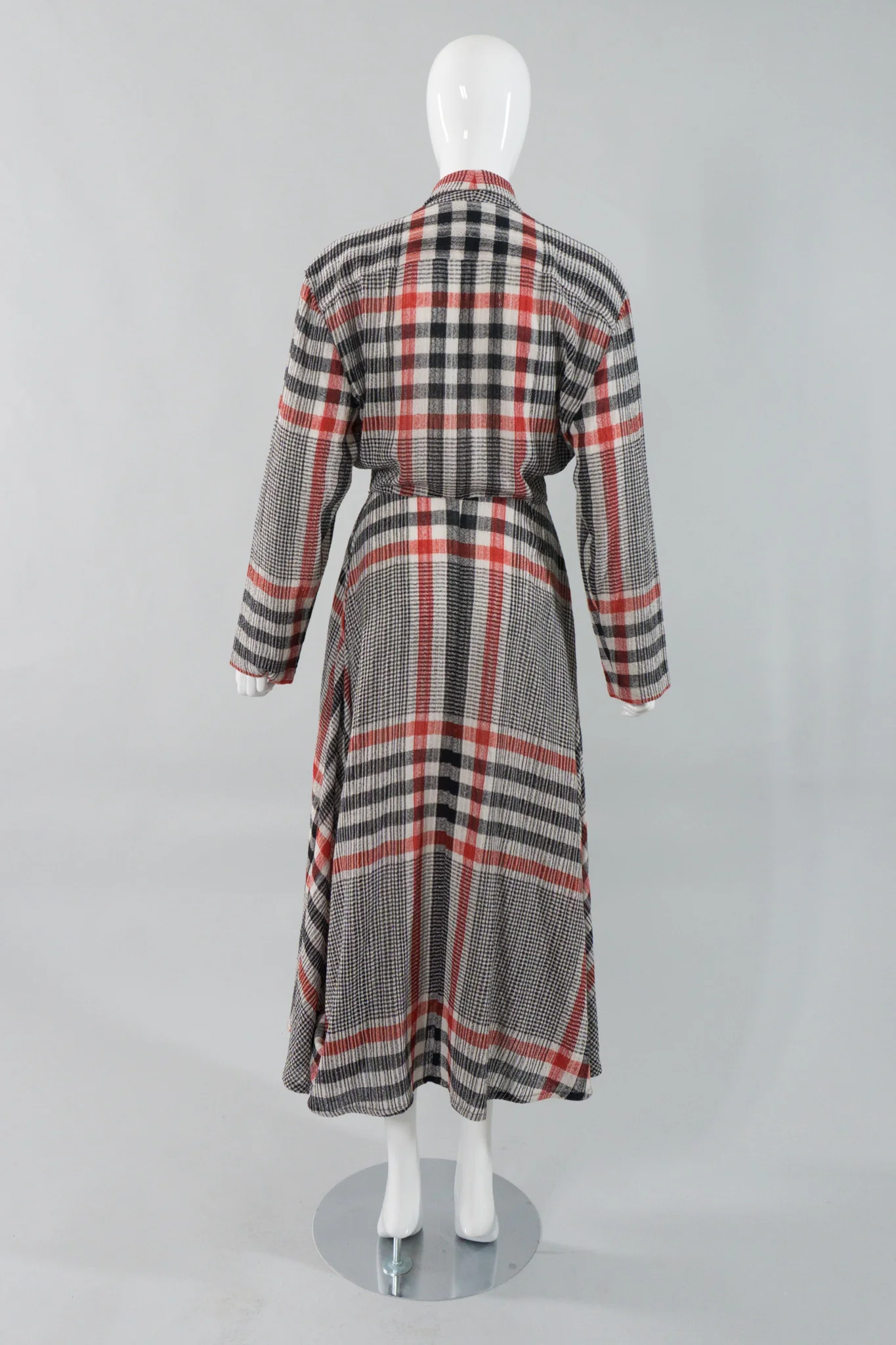 Plaid Gauze Wrap Dress - Image 5