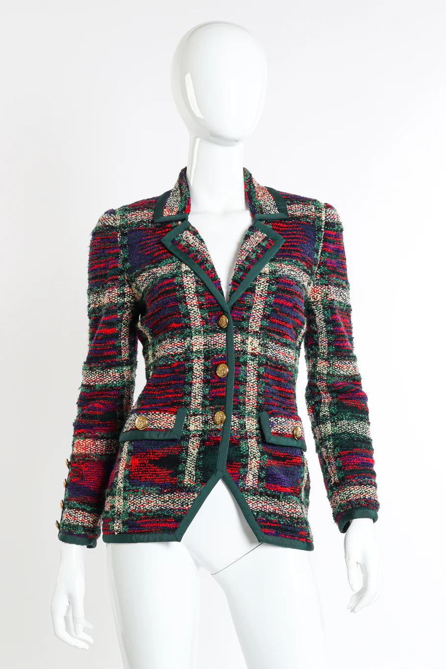 Plaid Knit Jacket