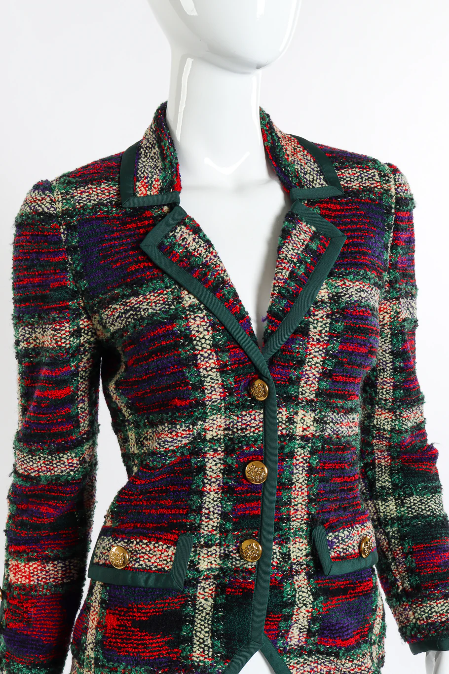 Plaid Knit Jacket - Image 4