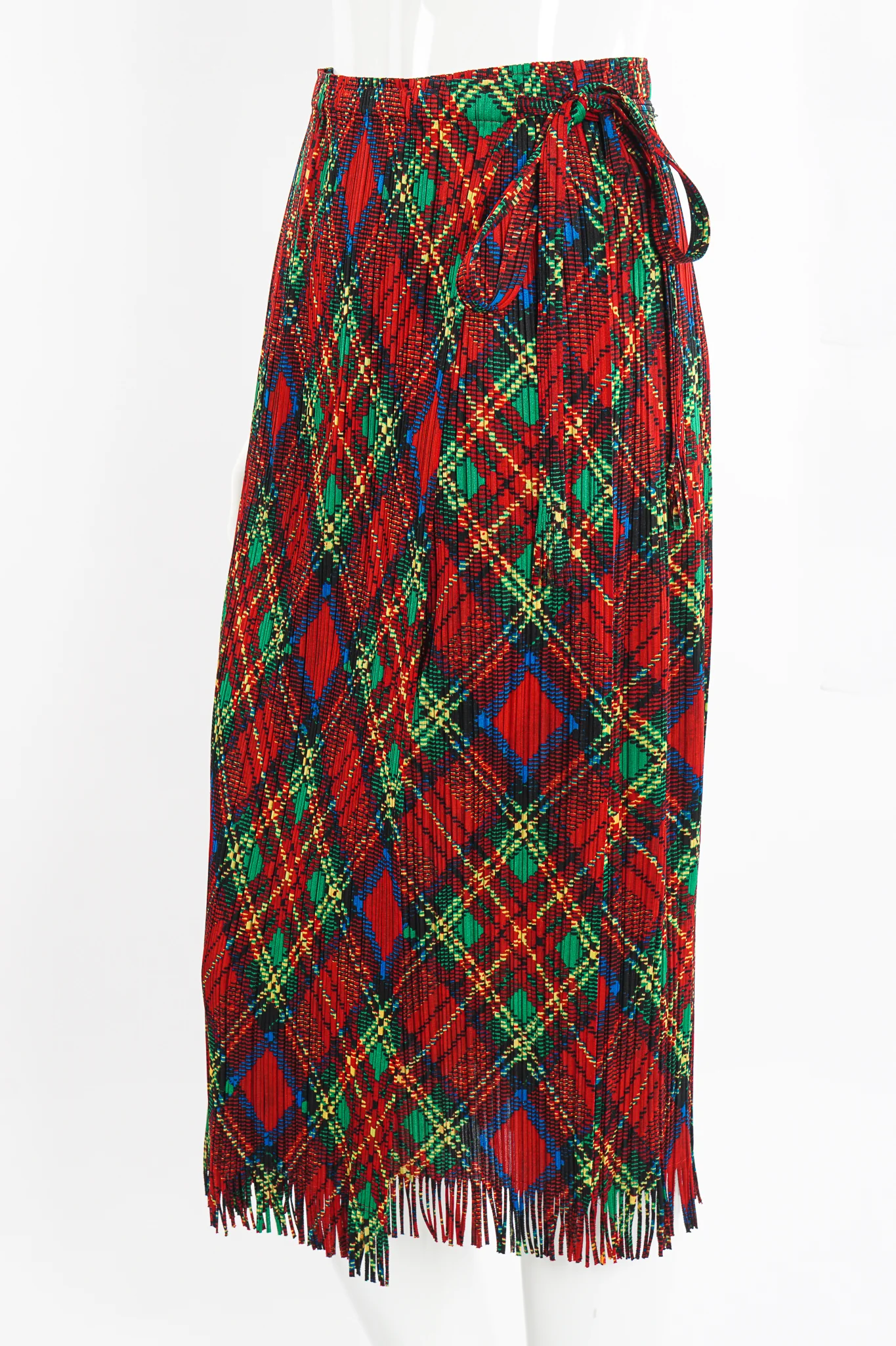 Plaid Print Wrap Skirt - Image 2